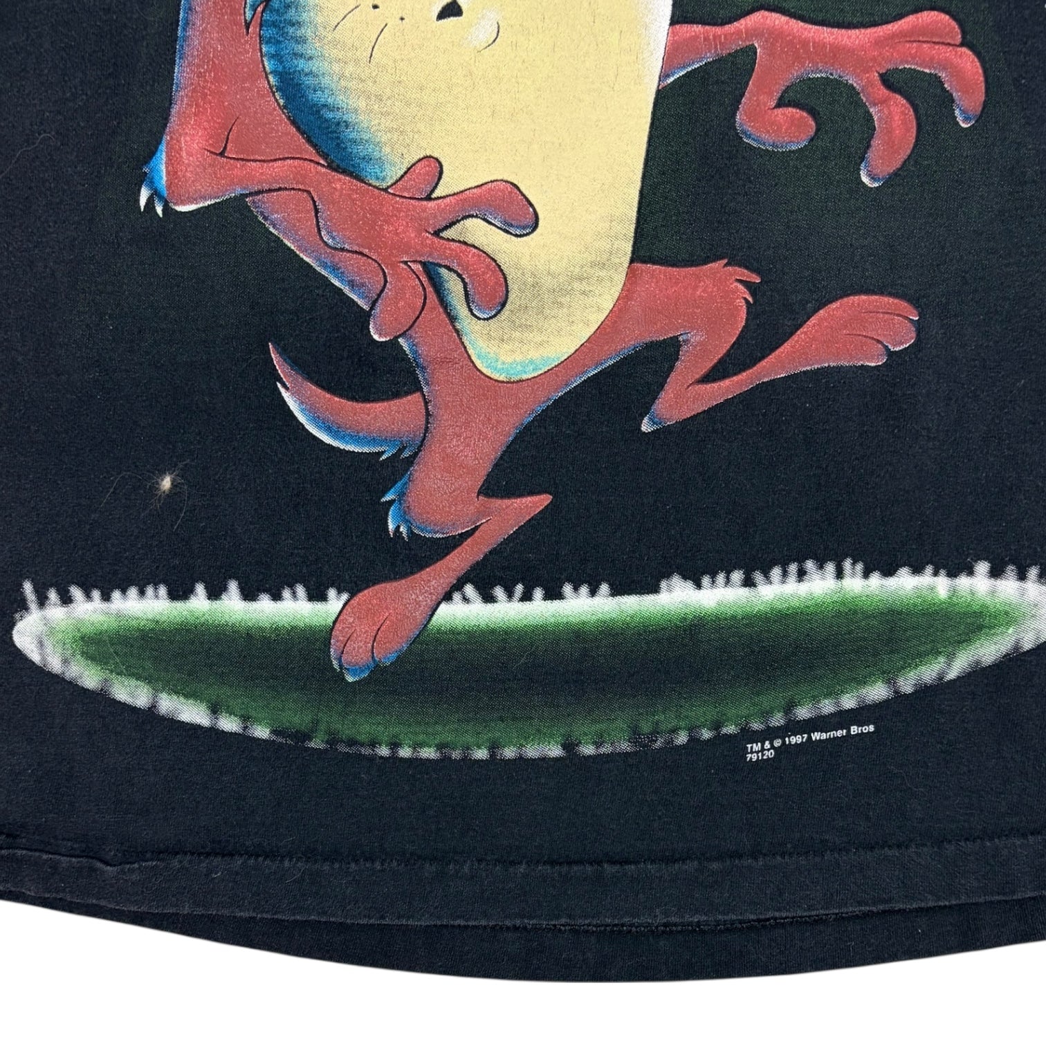 Vintage 1997 Warner Bros. Taz UFO T-Shirt Black