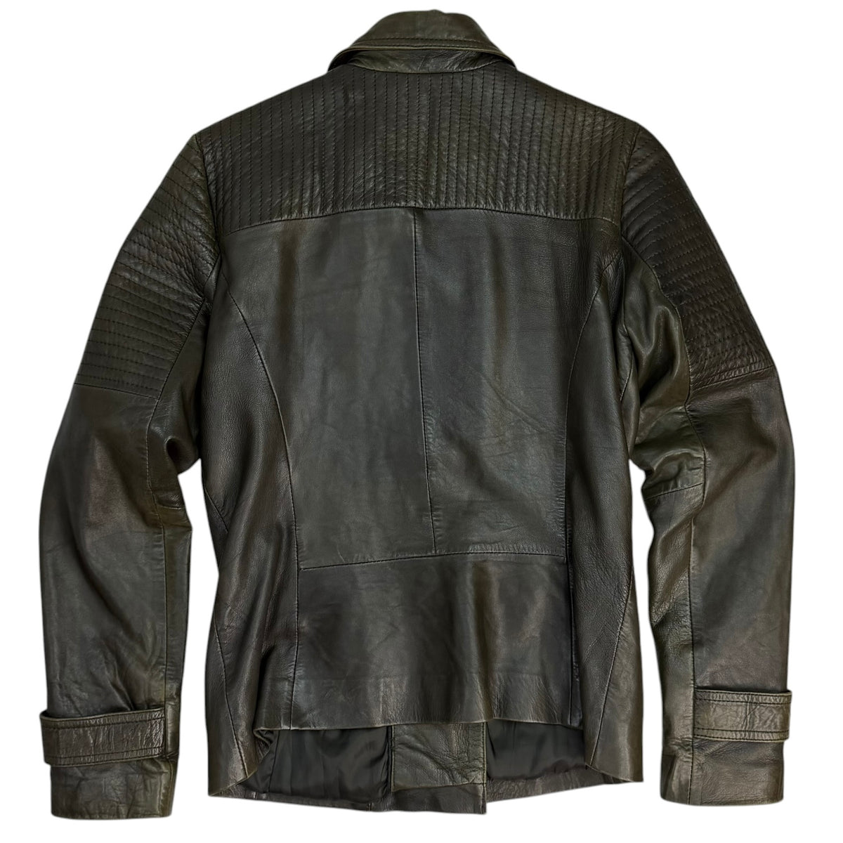 (W) Danier Leather Biker Jacket Green
