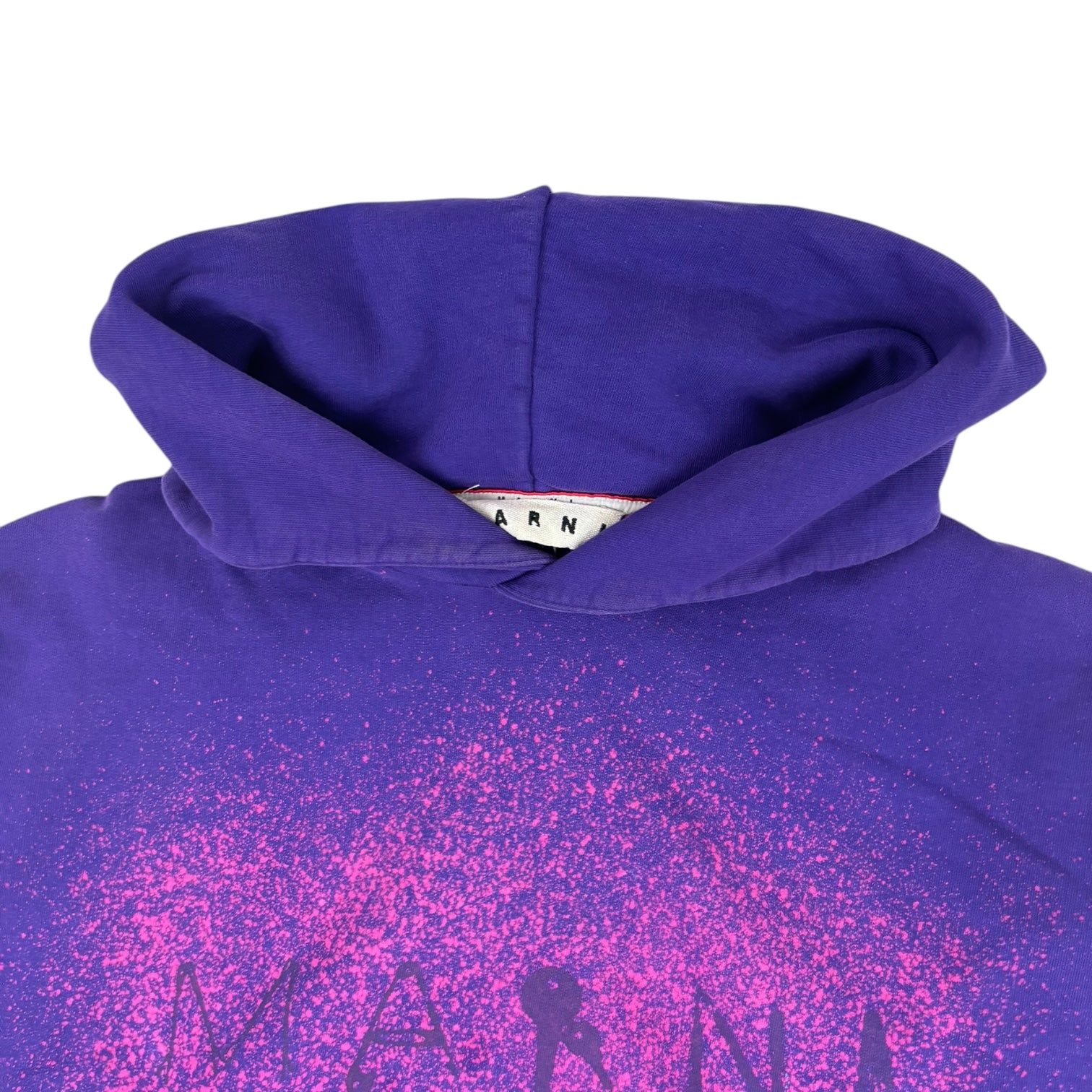 Marni Found Objects Logo Print Hoodie Violet