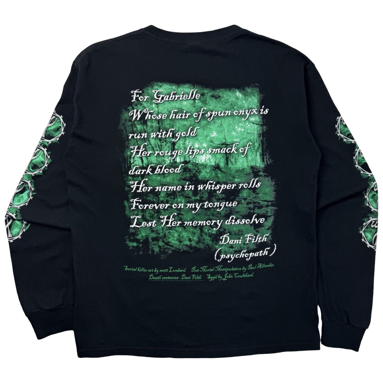 2005 Cradle Of Filth Gabriel Metal Longsleeve T-Shirt