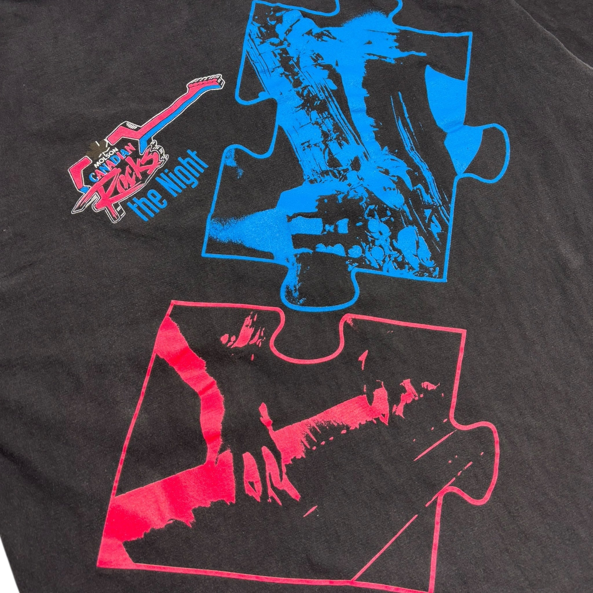 Vintage Molson Canadian "Rocks The Night" Puzzle T-Shirt