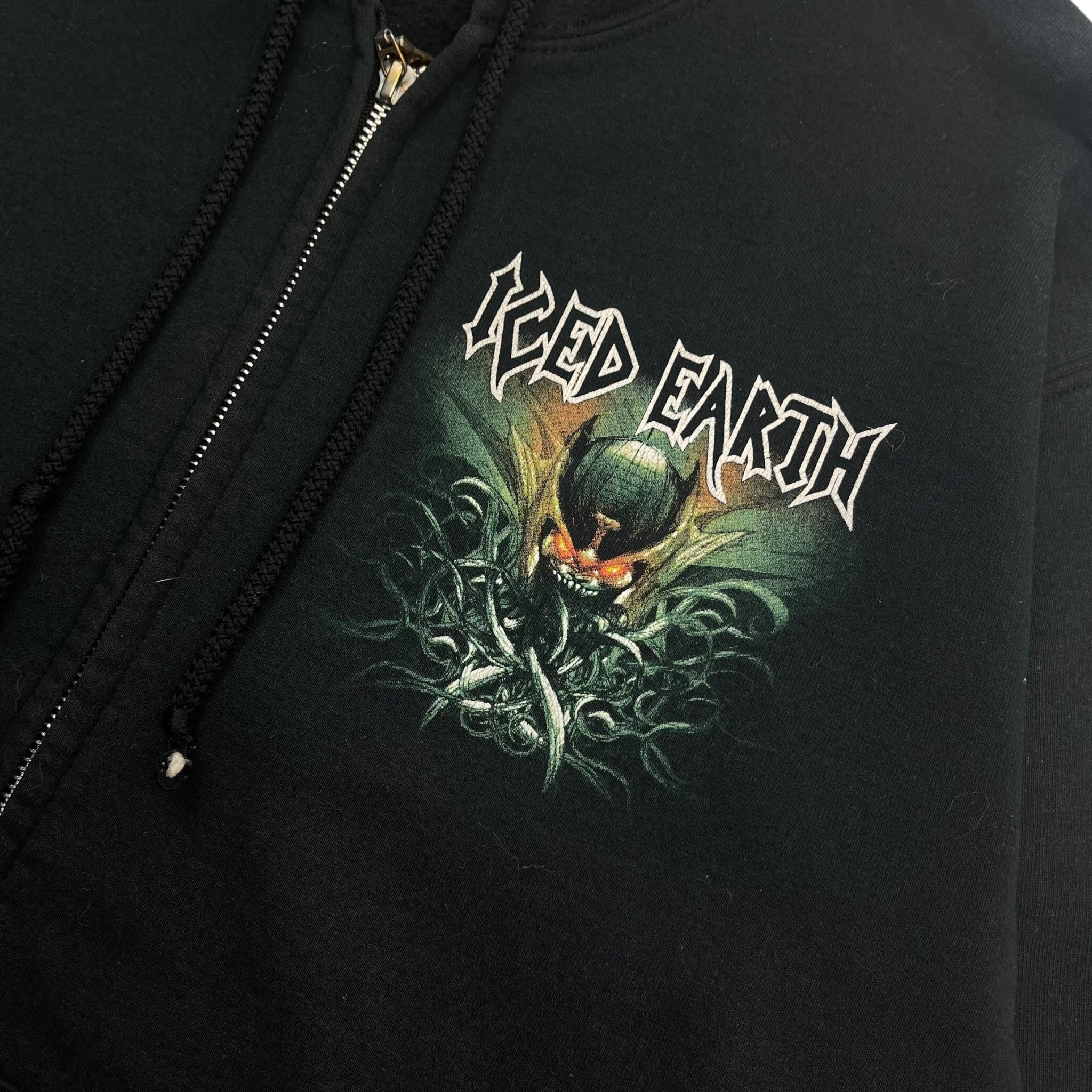 Y2K Iced Earth "Dystopia" Metal Band Zip Hoodie