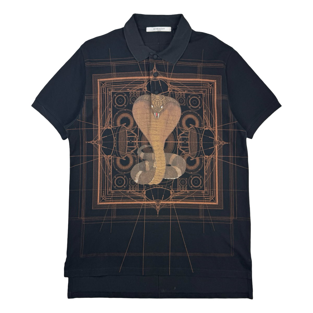 AW16 Givenchy Black Cobra Polo Shirt