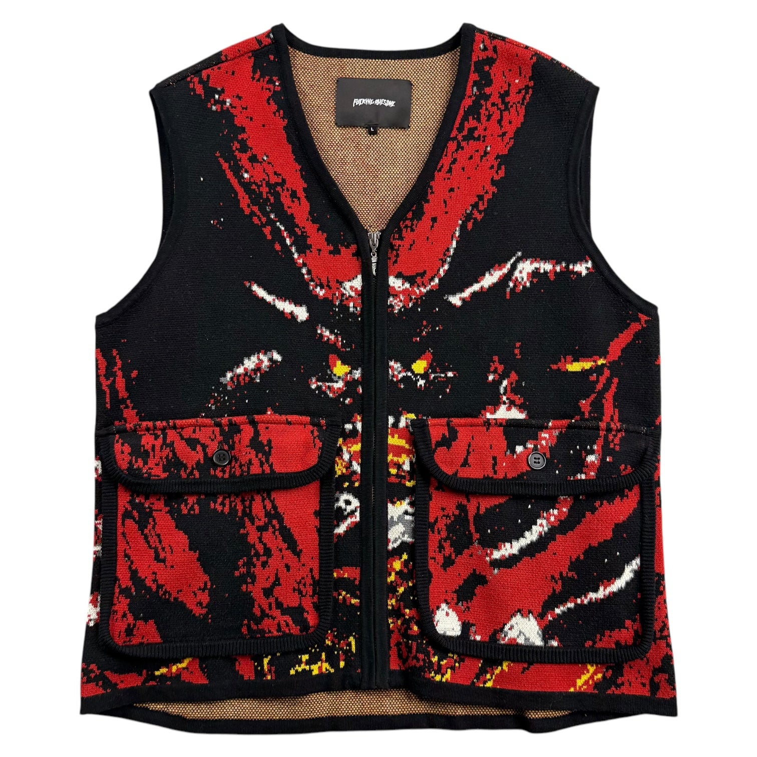 Fu***** Awesome Better Half AOP Vest Black/Red