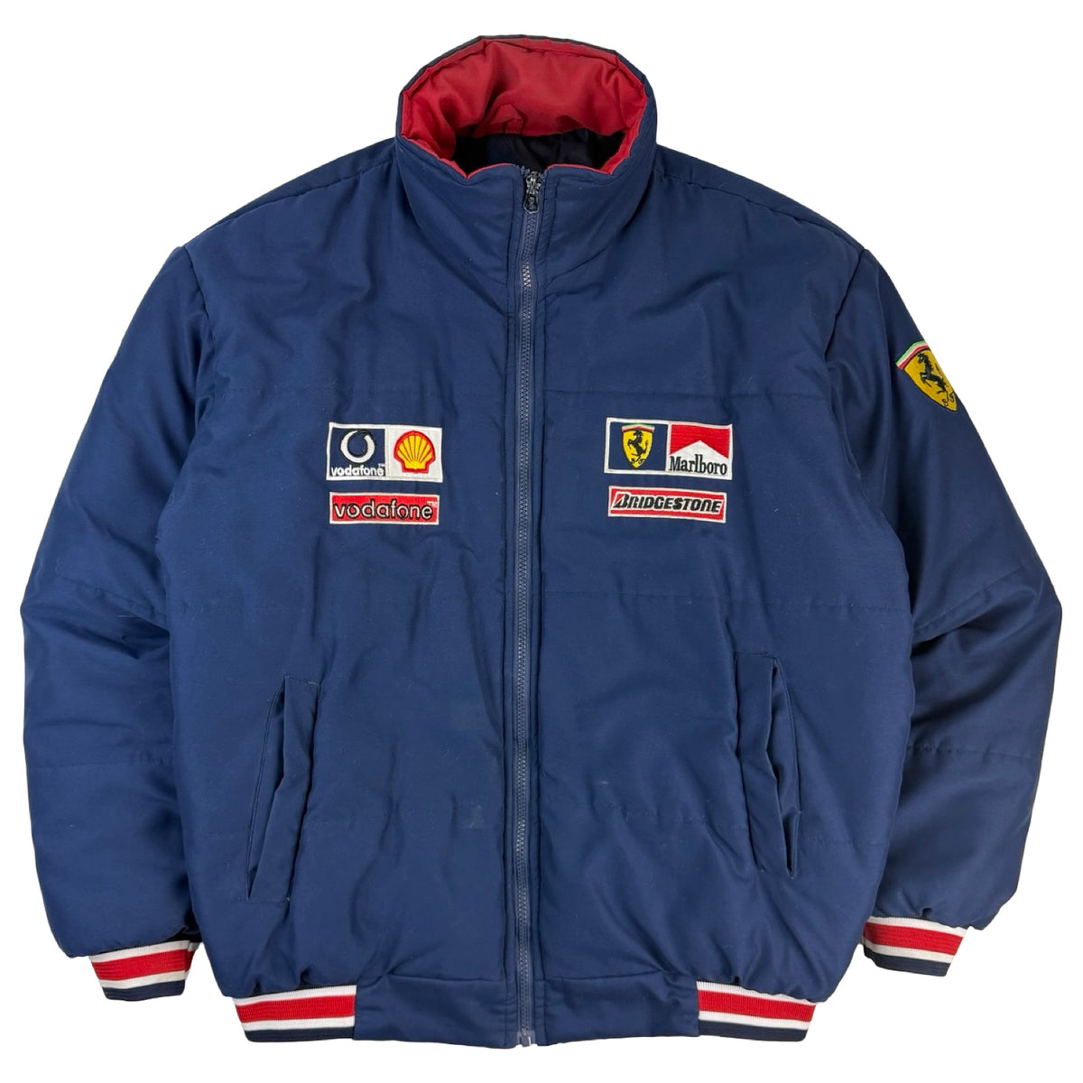 Vintage Ferrari Michael Schumacher Quilted Jacket Navy