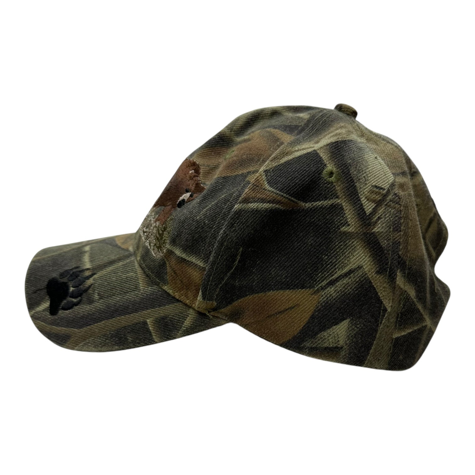 Vintage Embroidered Grizzly Bear Camo Hat