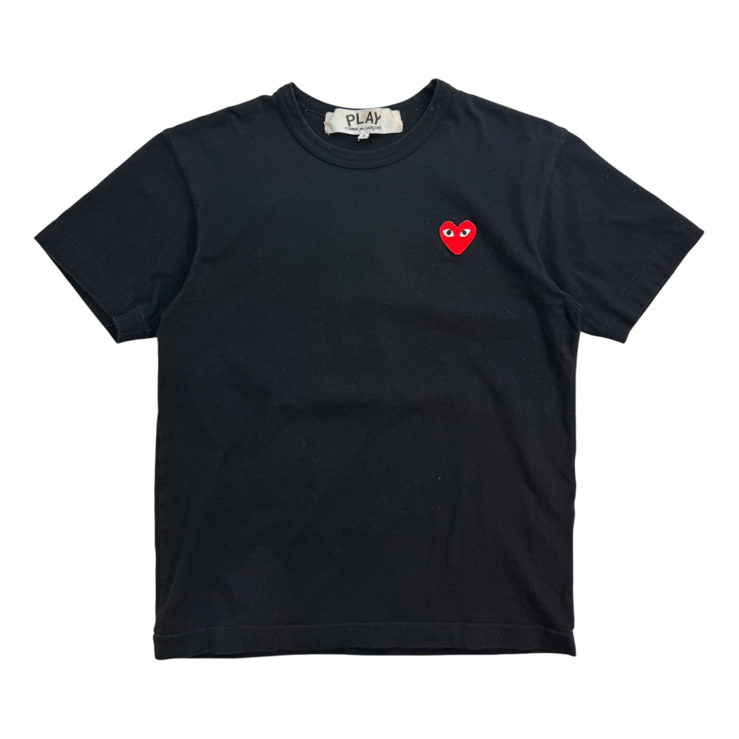 Comme Des Garcons Red Heart Tee Black