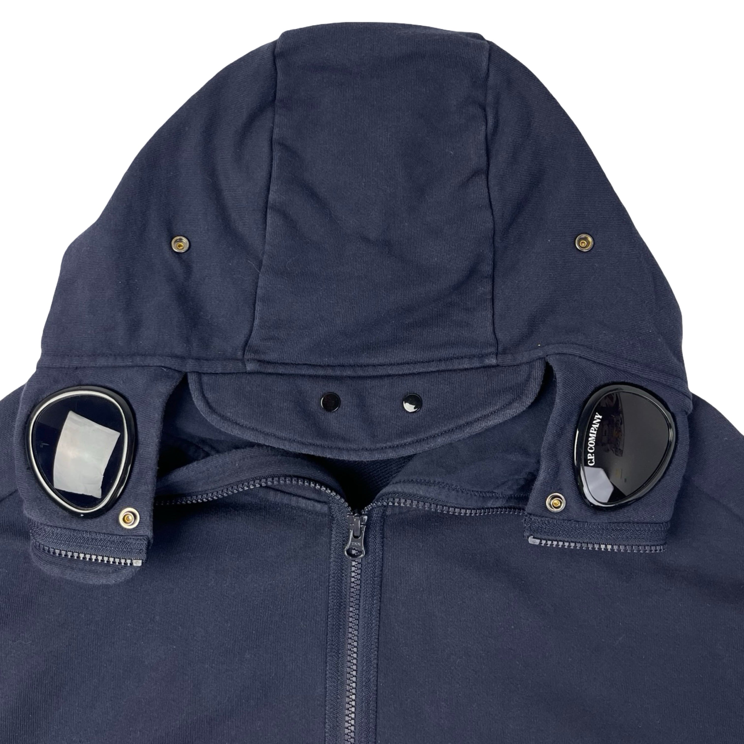 CP Company Goggle Zip Up Hoodie Navy