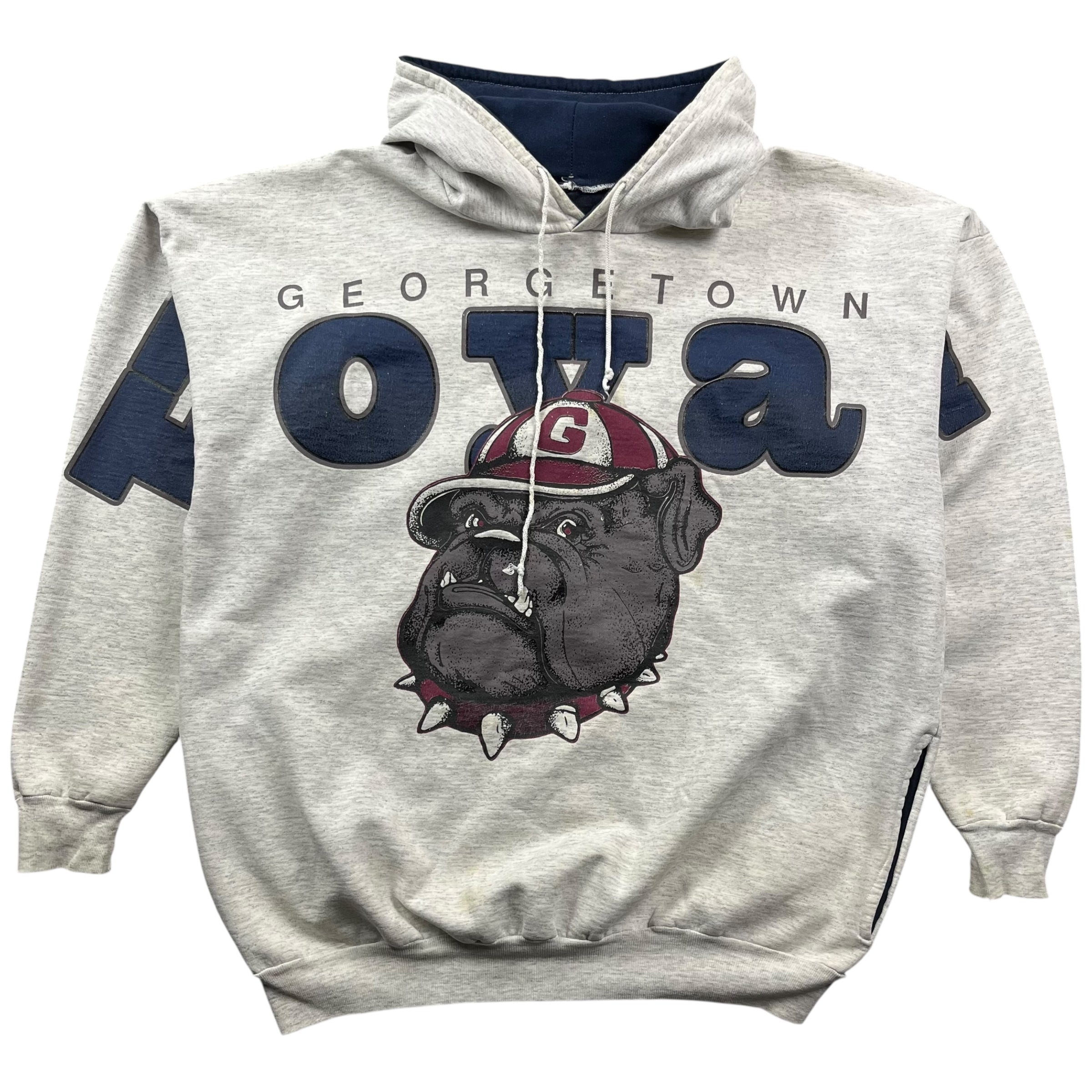 Vintage Georgetown Hoyas Hoodie Light Grey