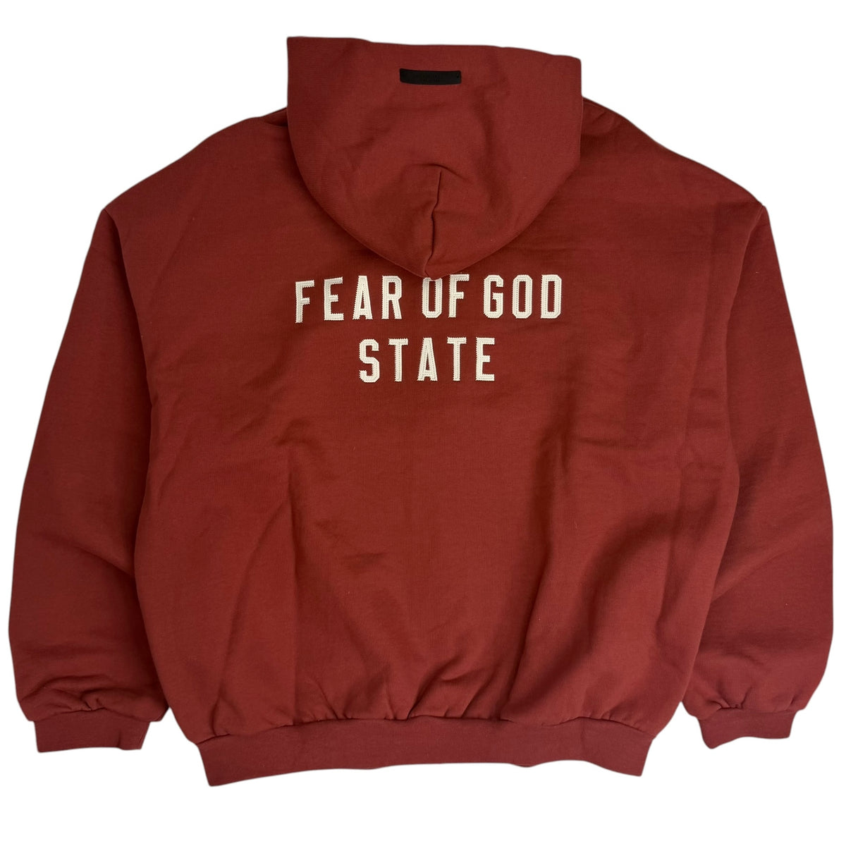 Fear of God Essentials Heavy Fleece Full Zip Hoodie Crimson