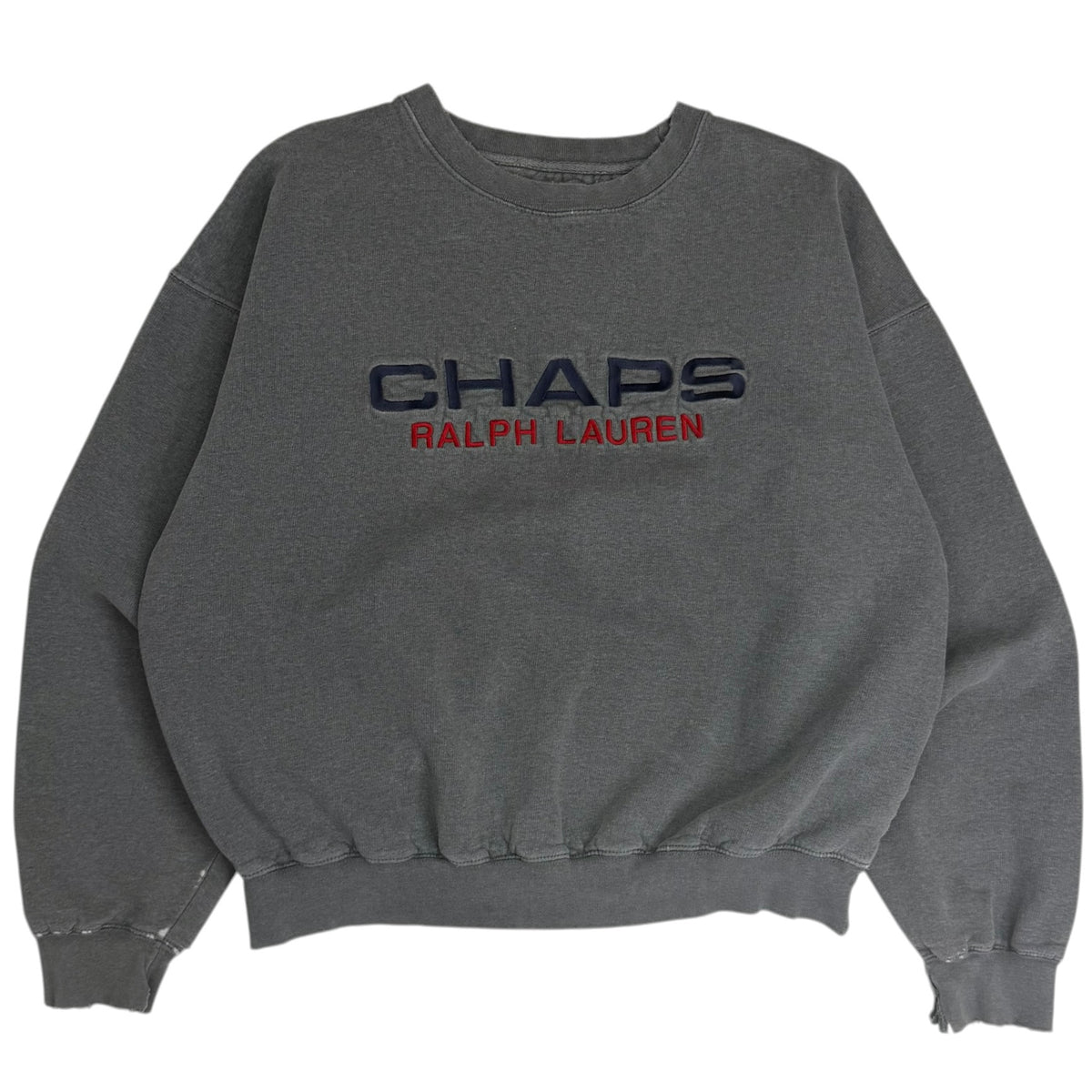 Vintage Chaps Ralph Lauren Embroidered Crewneck Washed Grey