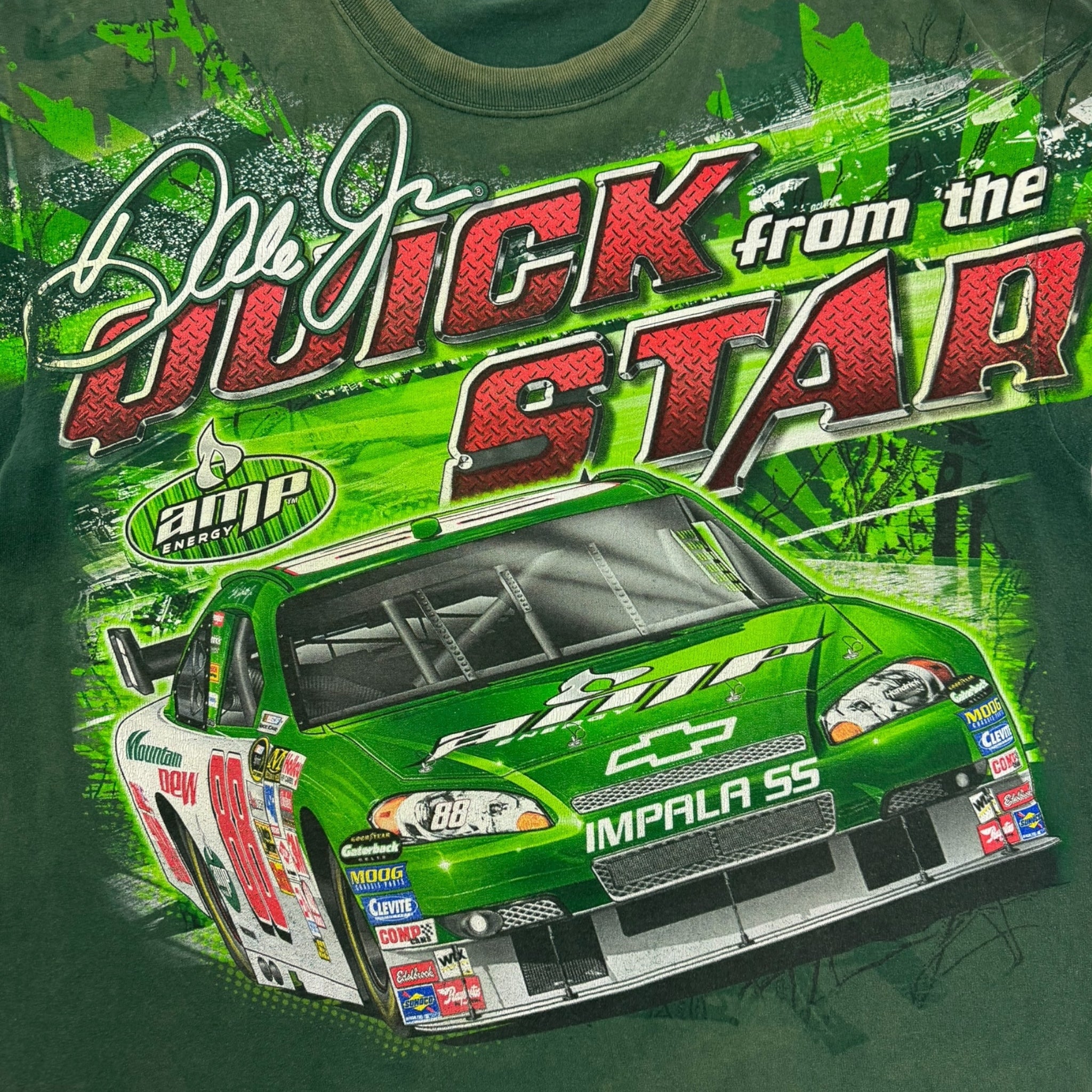 Vintage Dale Jr. All Over Print NASCAR T-Shirt