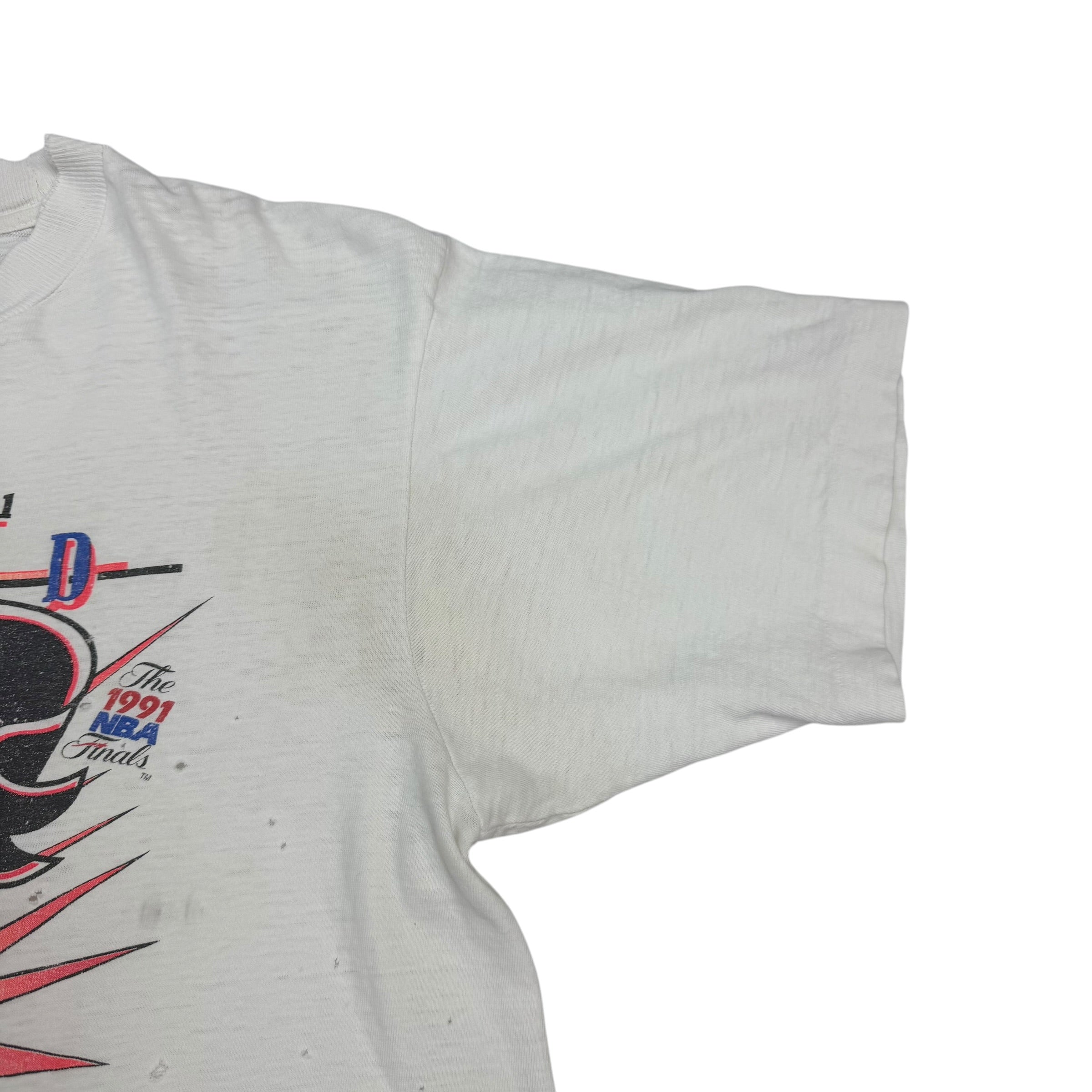 1991 Chicago Bulls NBA Finals Champions Tee White