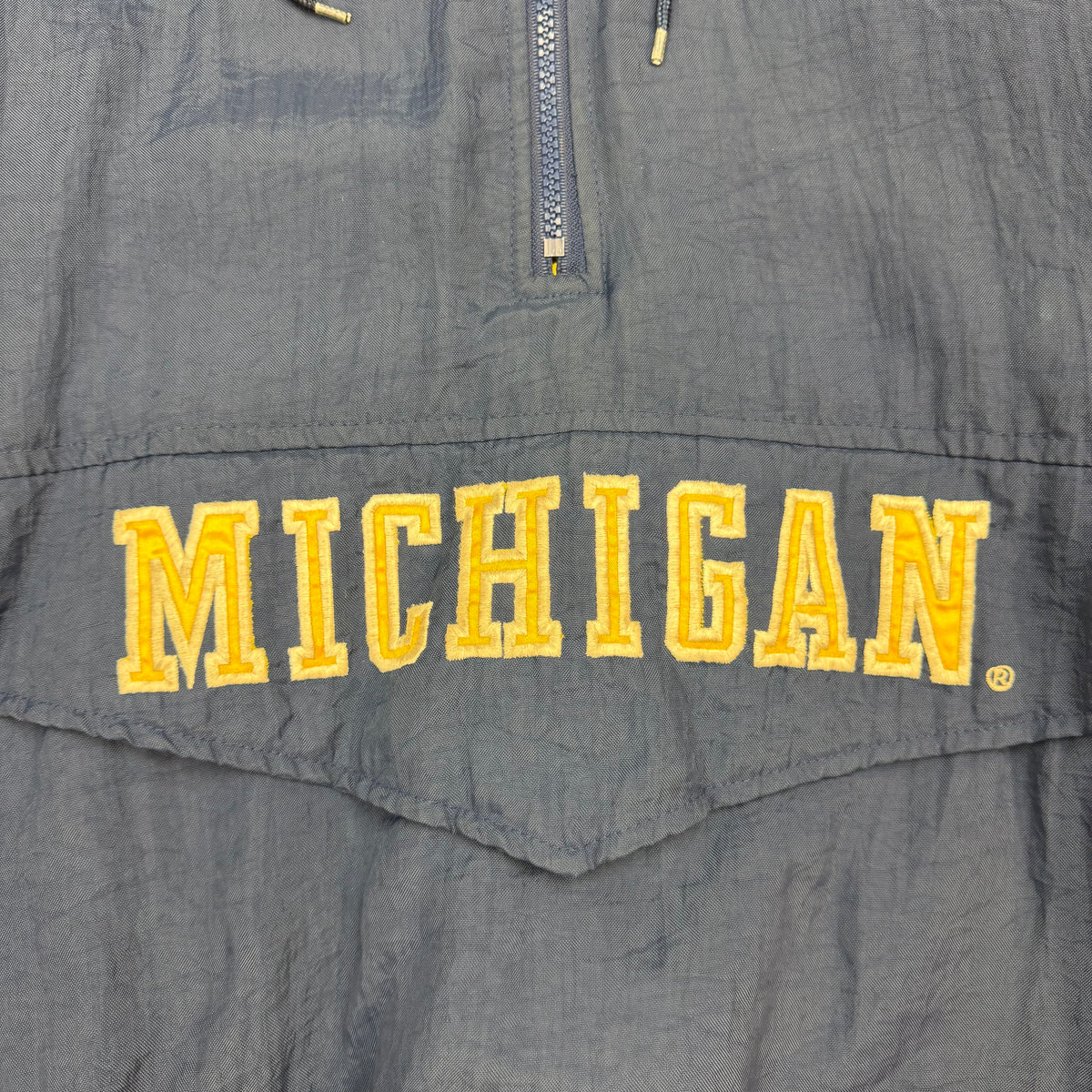 Vintage Starter Michigan Quarter Zip Jacket Navy/Yellow