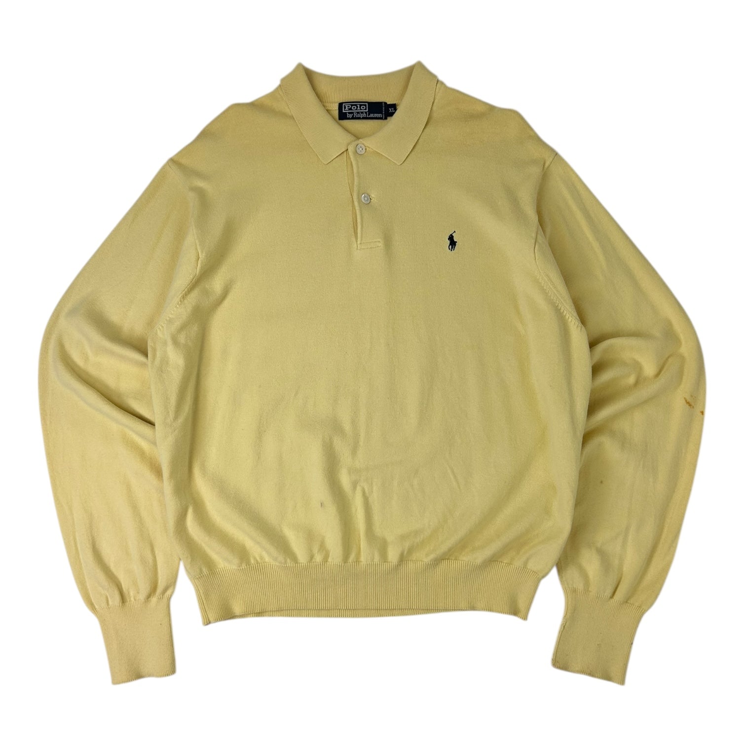 Vintage Polo Ralph Lauren Long Sleeve Polo Shirt Yellow