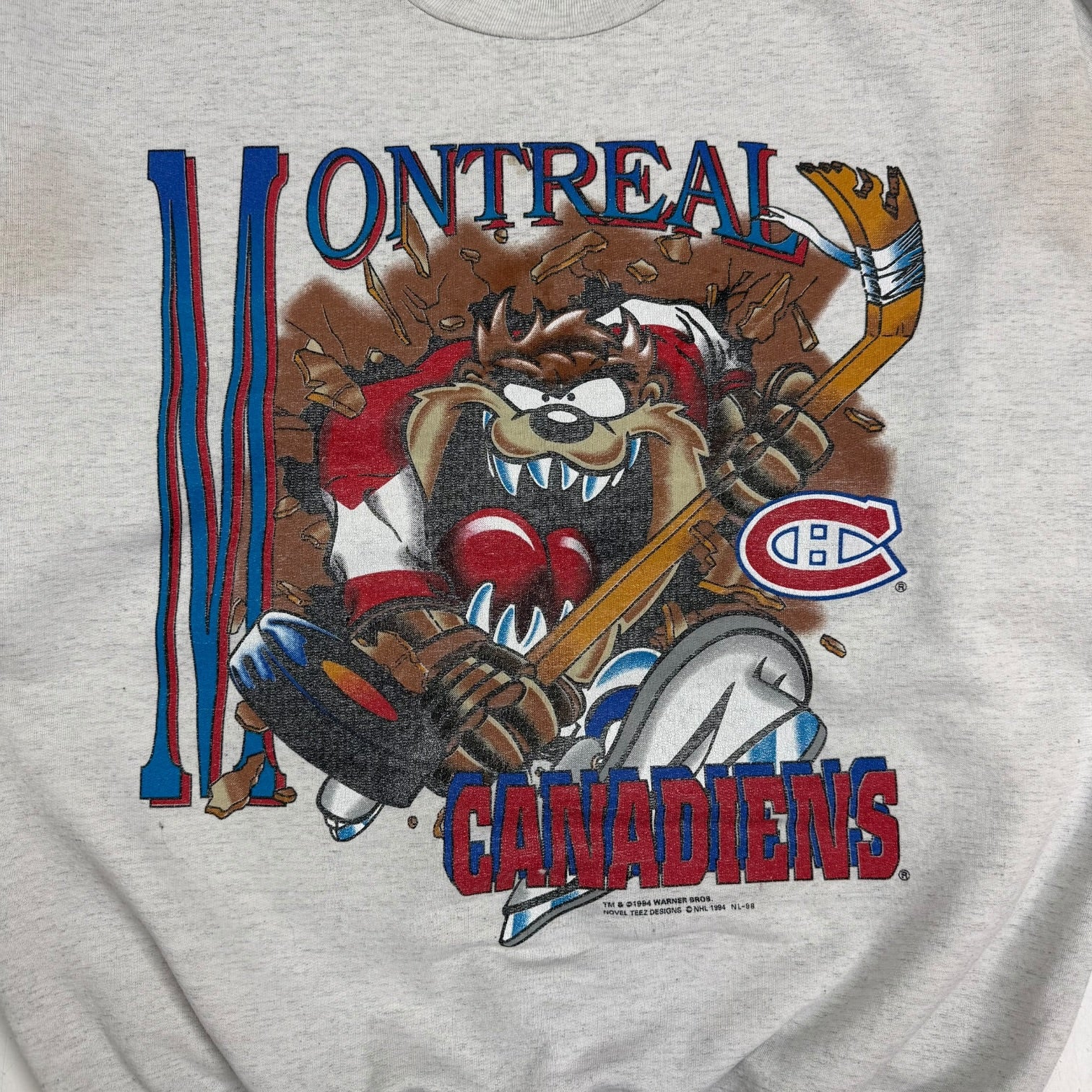 1994 Montreal Canadiens Tasmanian Devil Crewneck Grey