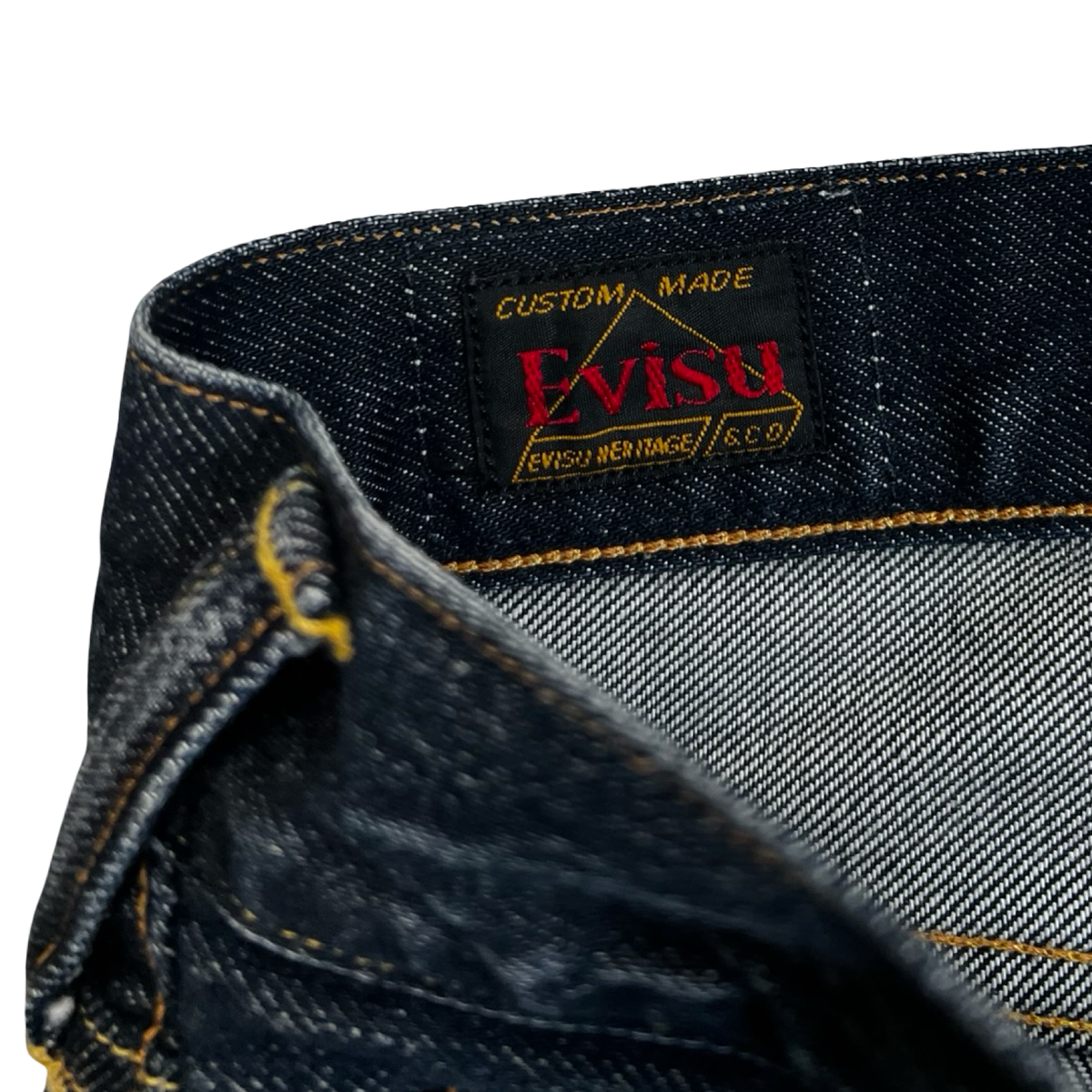 Vintage Evisu Yellow Seagull Curves Denim Jeans