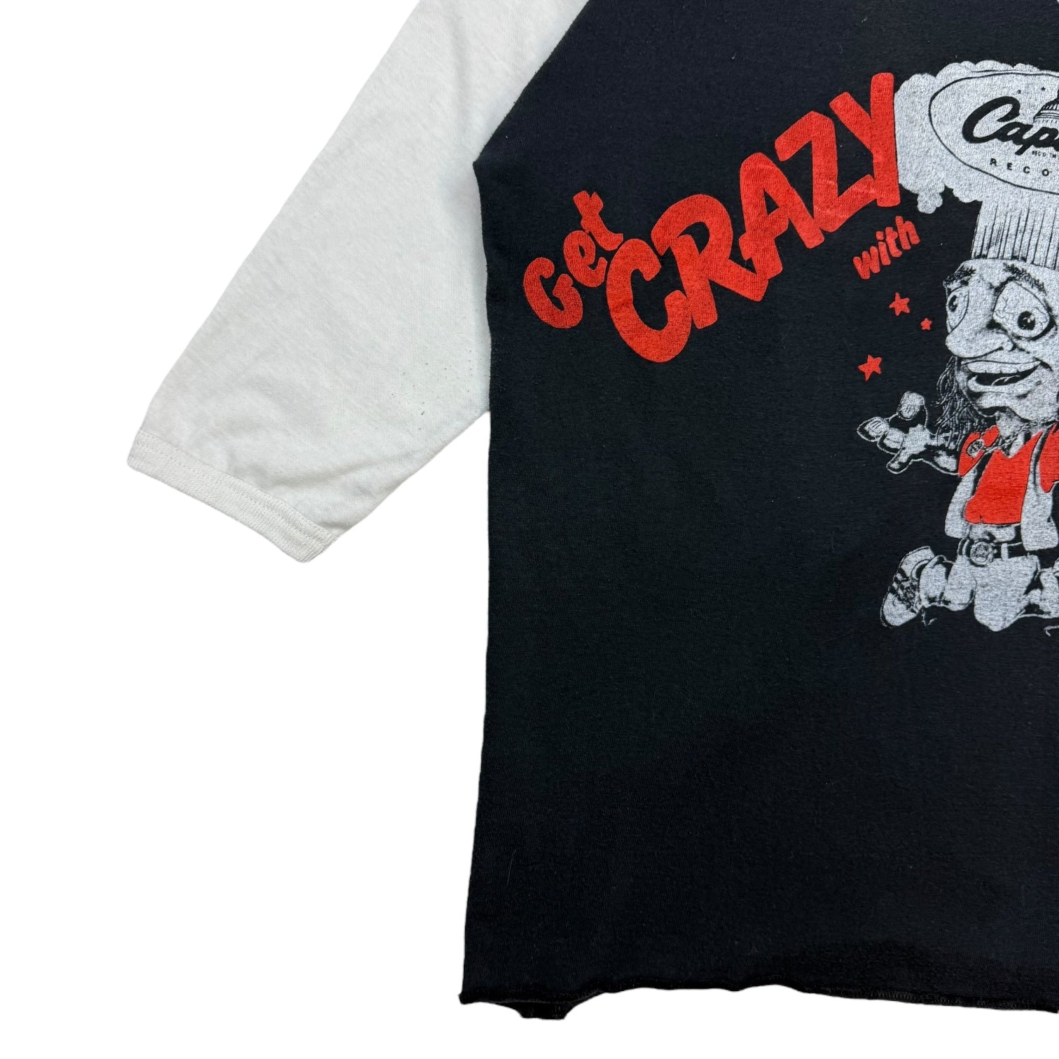 1980s Capitol Records 3/4 Sleeve Ringer Tee Black/White