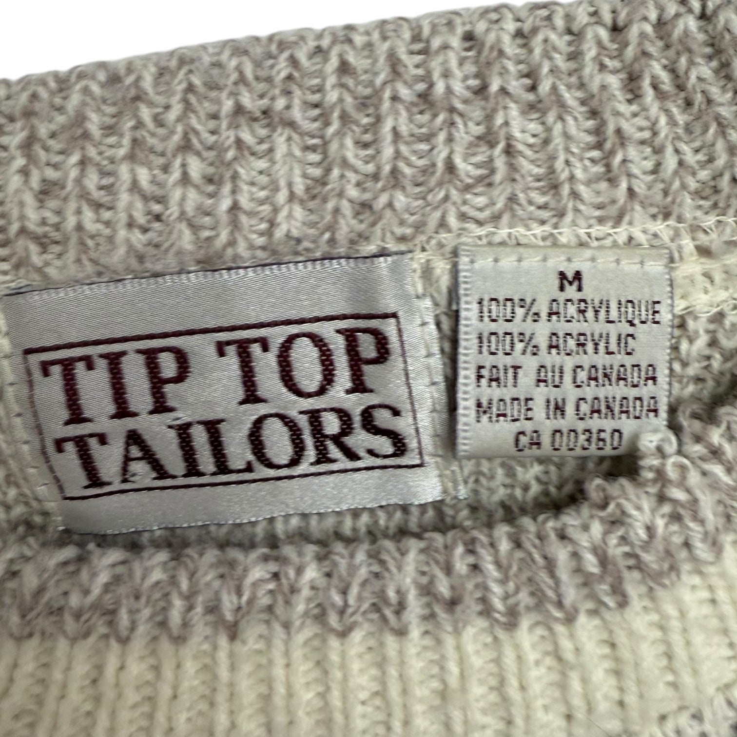 Vintage Tip Top Knit Sweater White Grey