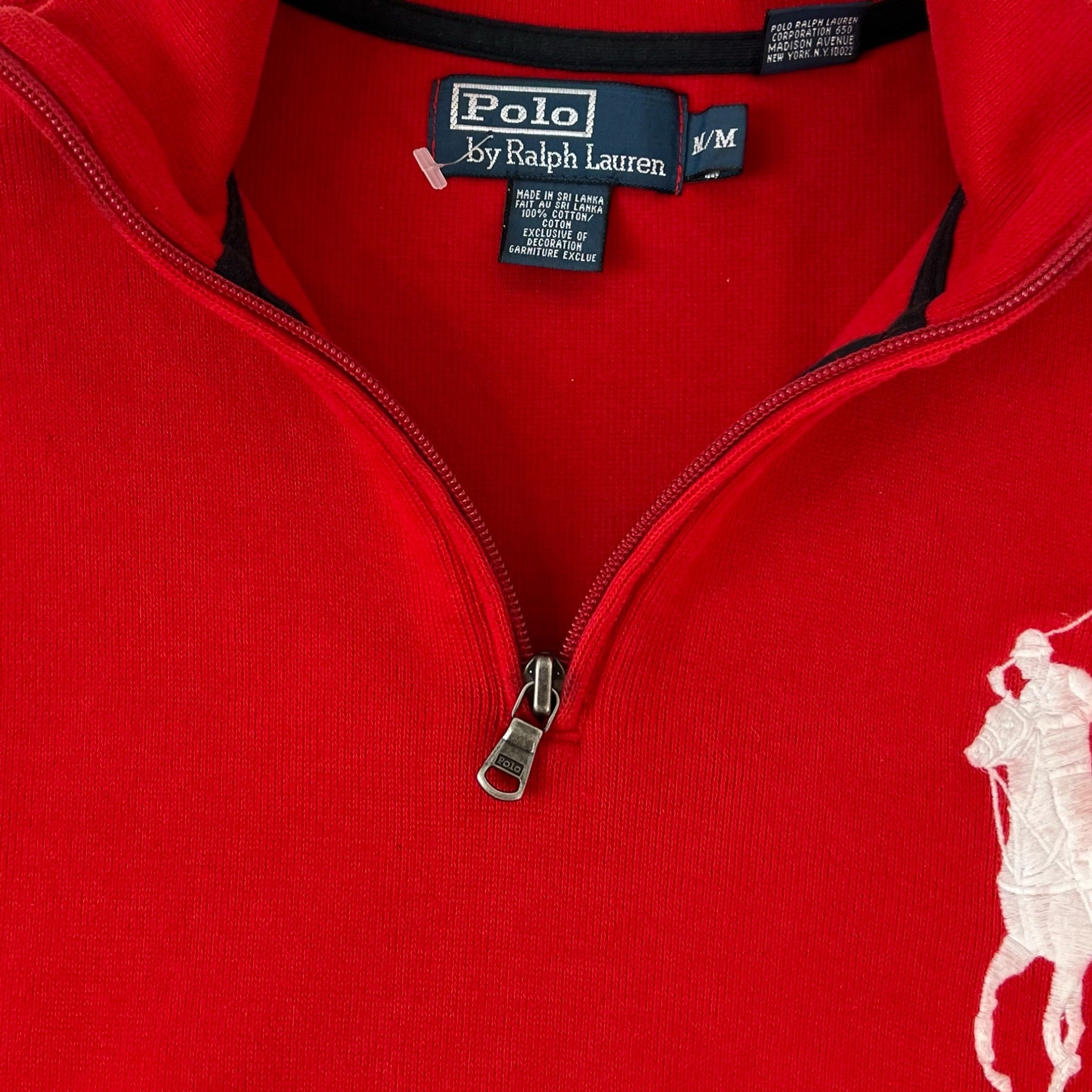 Vintage Polo Ralph Lauren Big Pony Quarter Zip Red