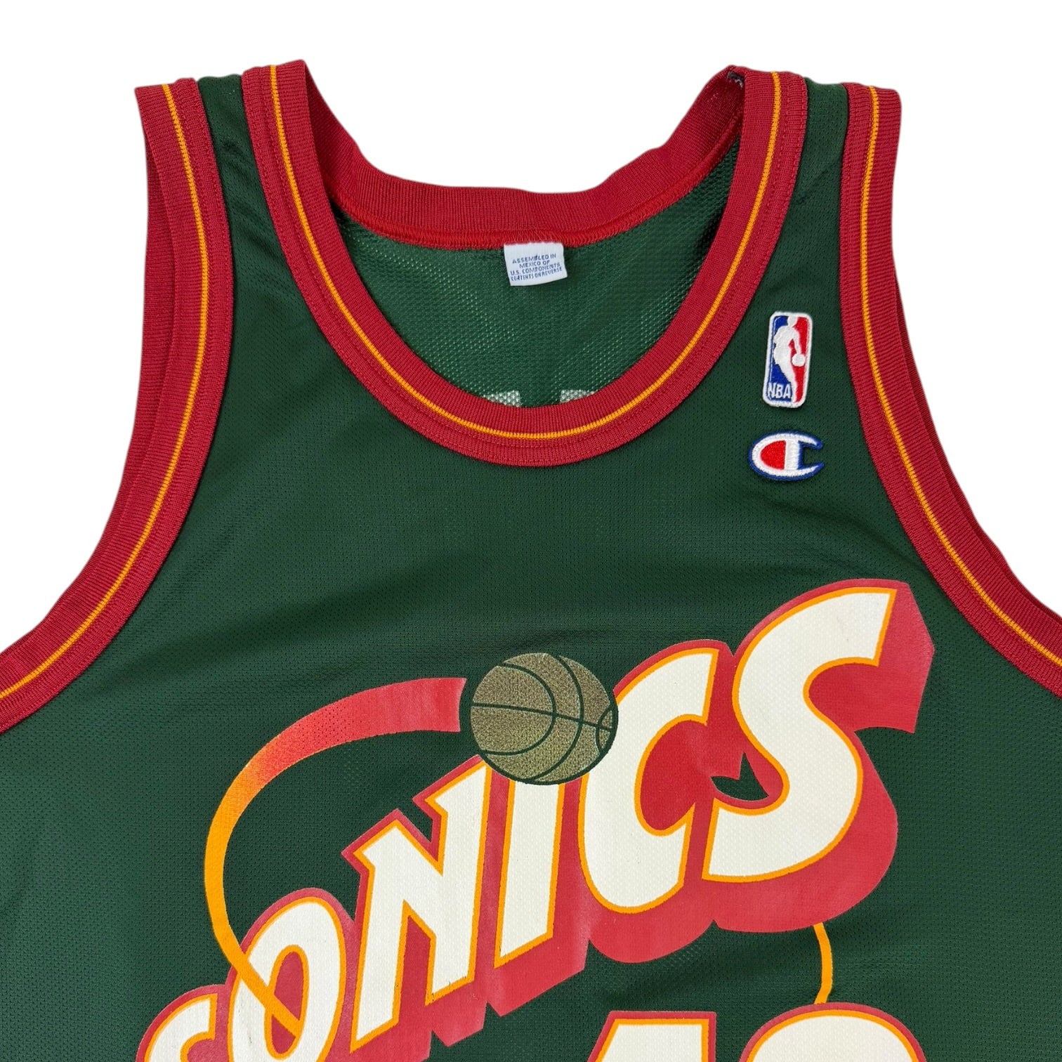 Vintage Champion Seattle SuperSonics Shawn Kemp Jersey Green