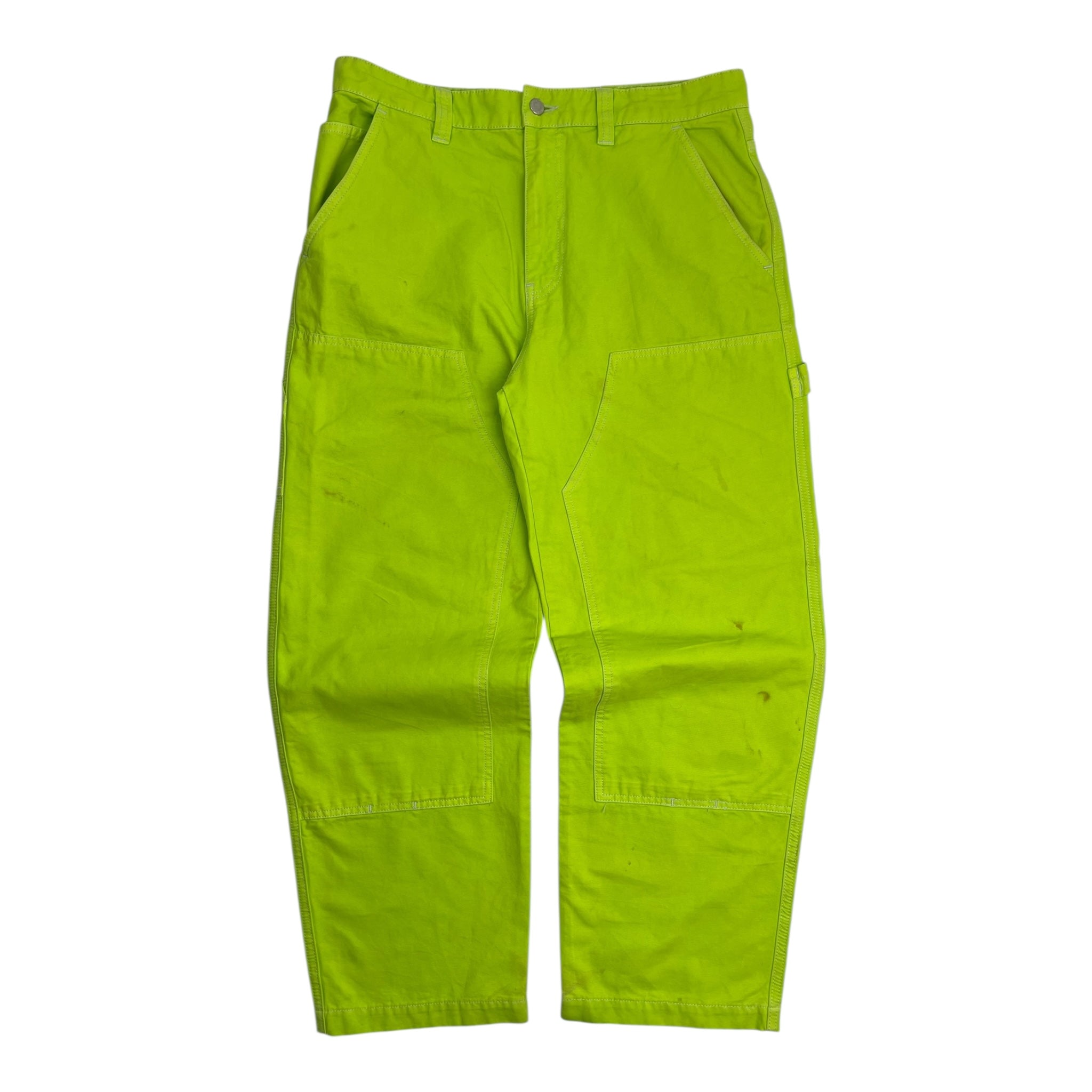 Stussy Dyed Canvas Work Pants Lime Highlighter