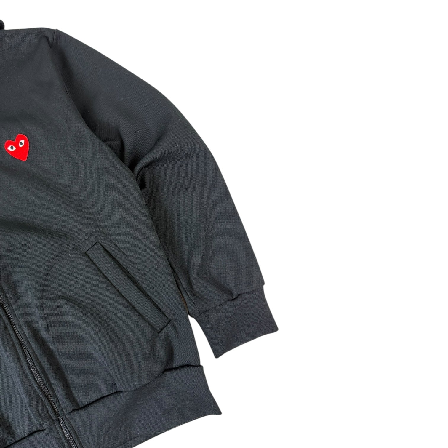 Comme des Garçons Play Heart-Patch Zip-Up Hoodie Black
