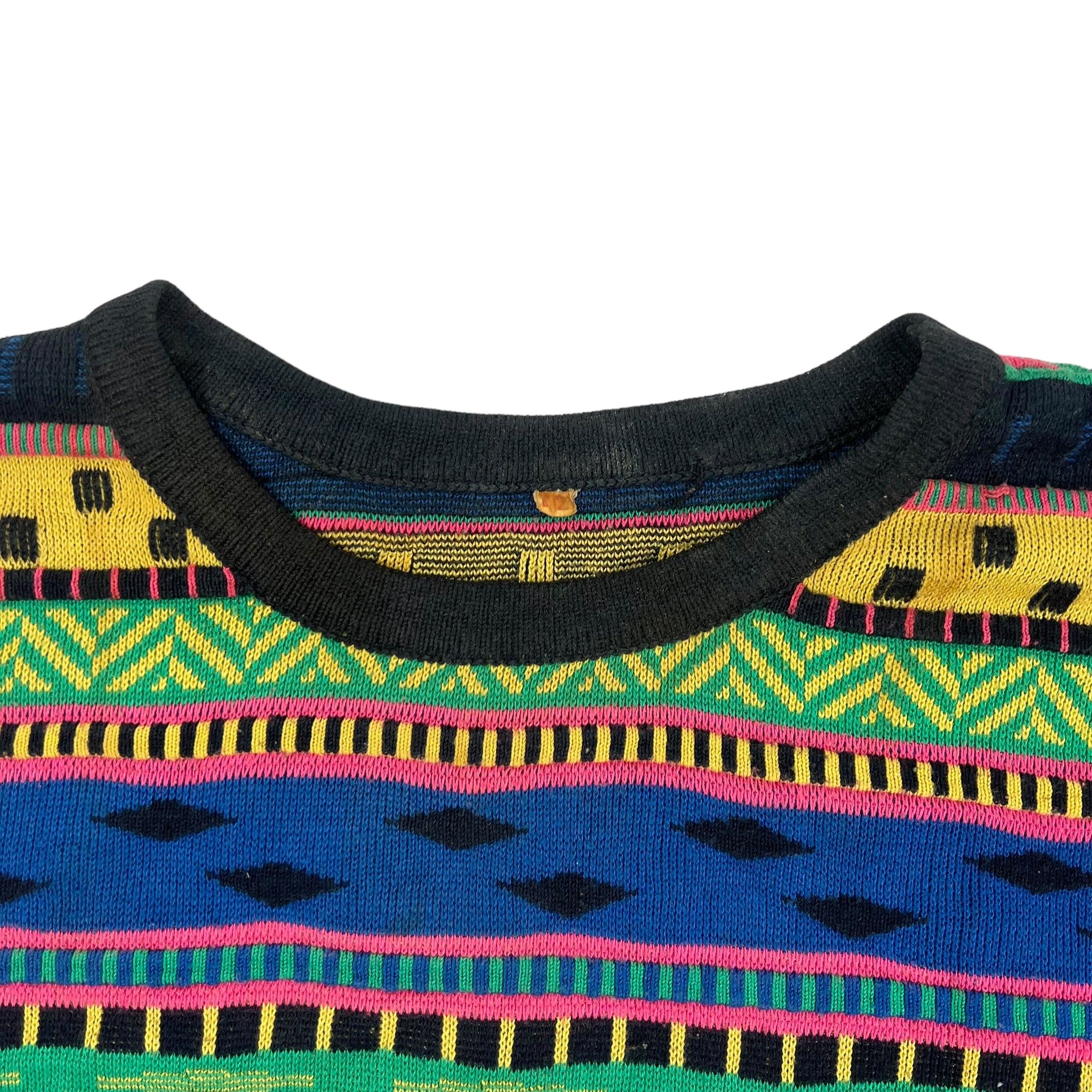 Vintage Patterned 3/4 Sleeve Knit Sweater