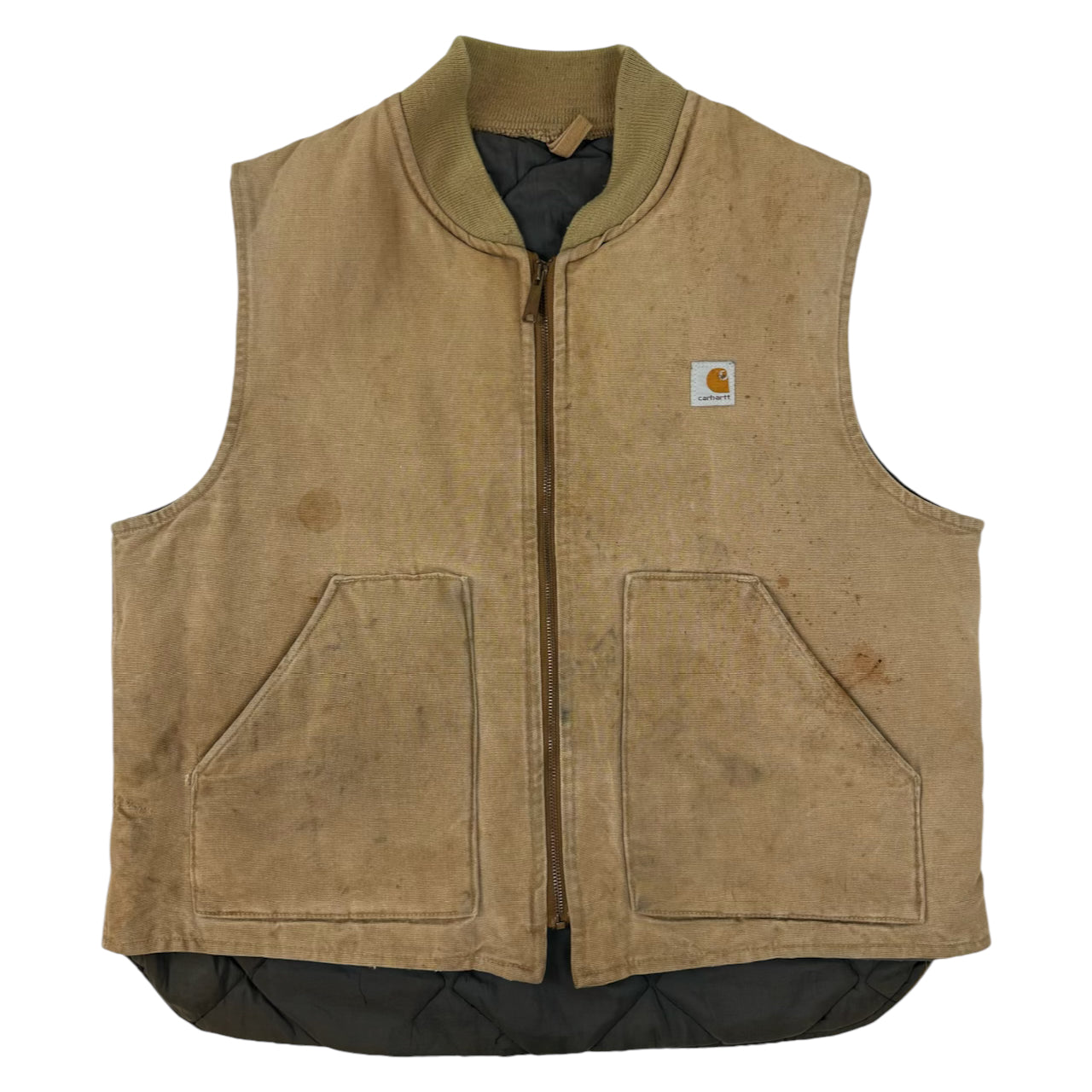 Vintage Carhartt Quilted Lined Vest Tan