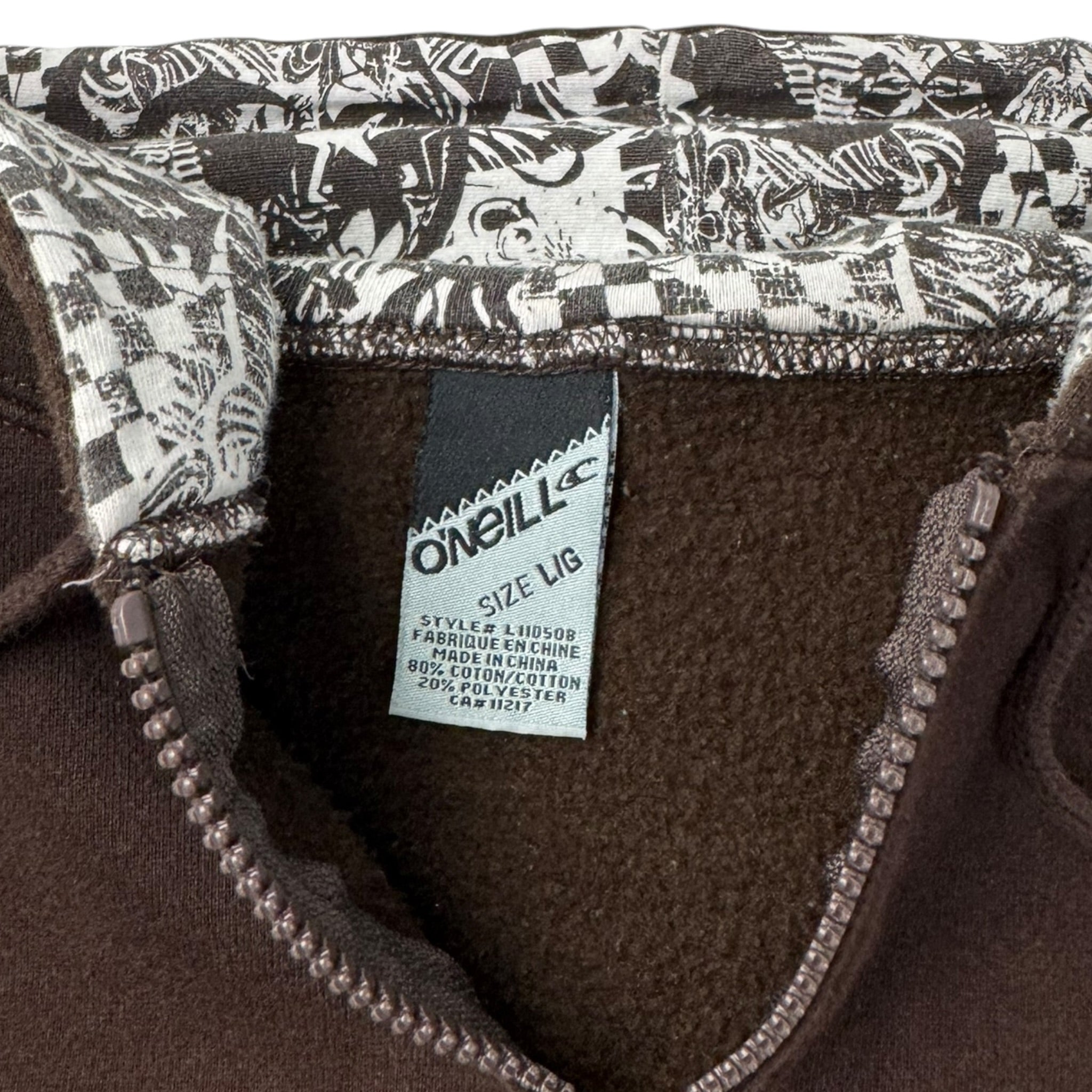 Vintage Y2K O’Neill Zip Up Surf Hoodie Brown