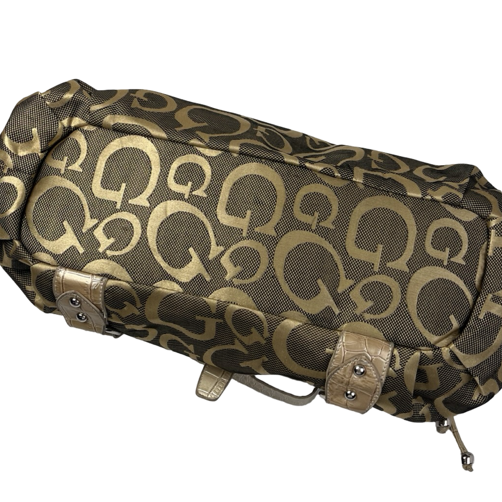 (W) Y2K GUESS Scrambled G Shoulder Bag Gold