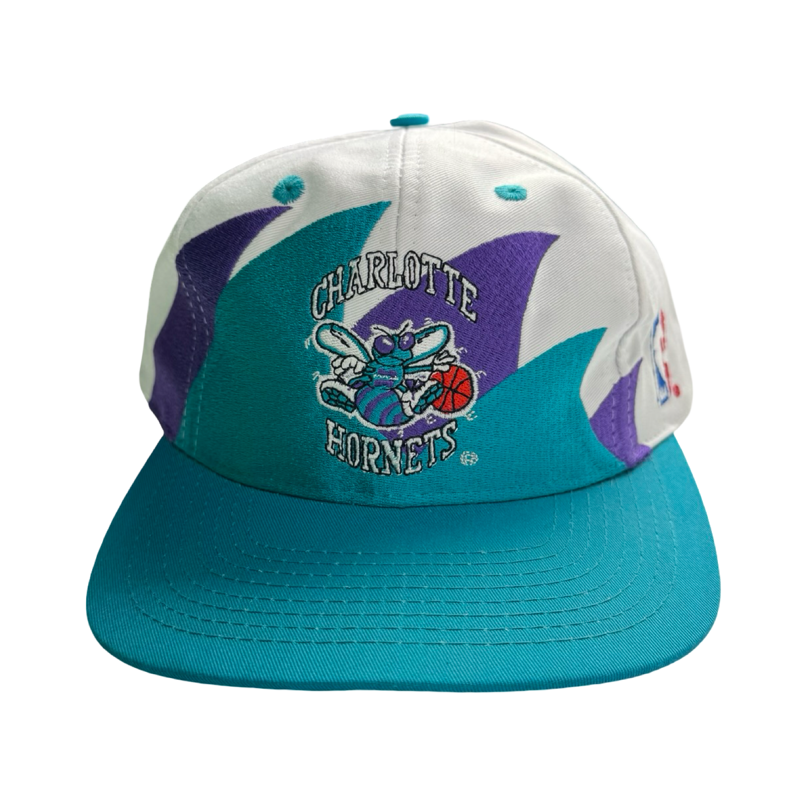 Vintage Charlotte Hornets Double Sharktooth Logo Athletic Hat