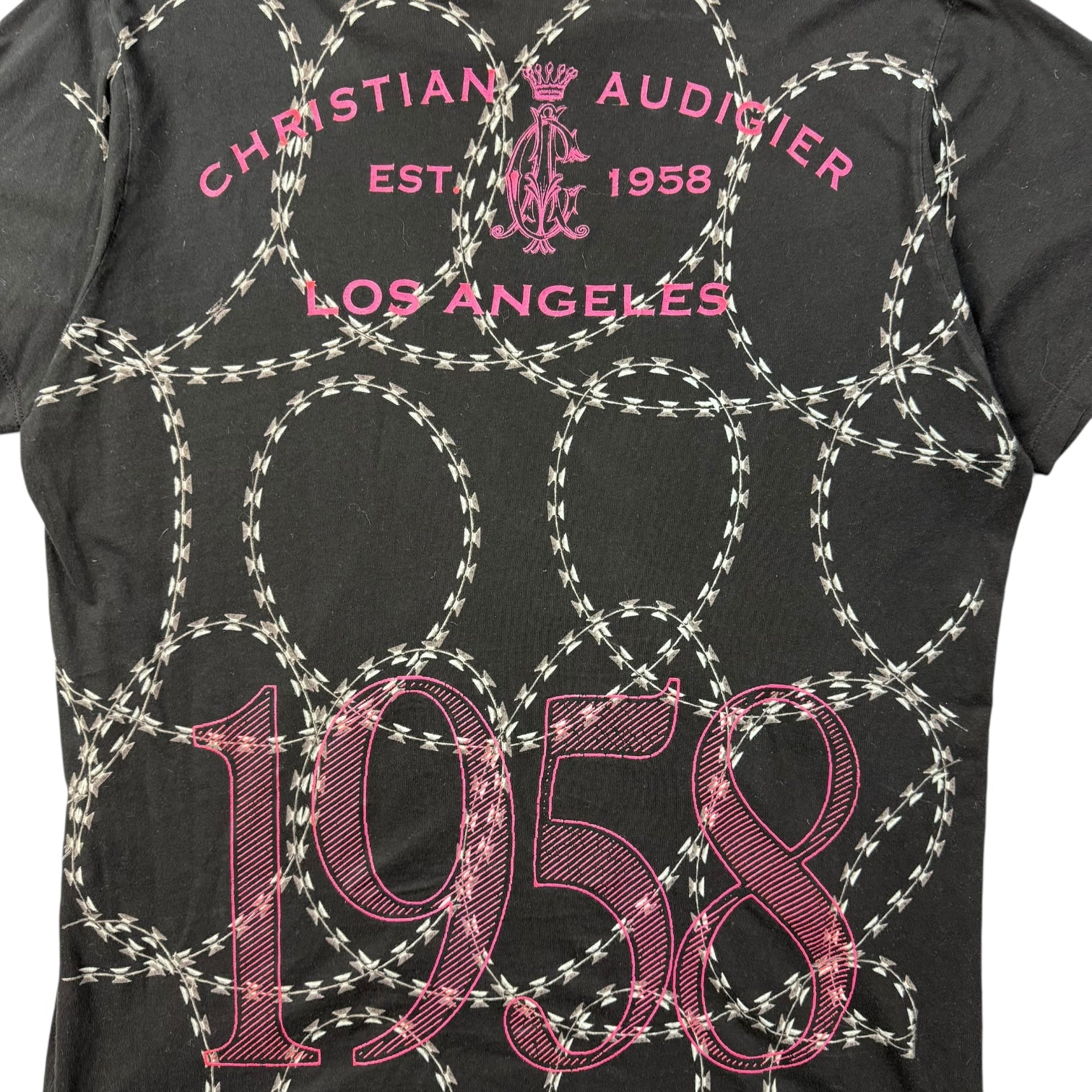 Vintage Y2K Ed Hardy By Christian Audigier Barbwire Tee Black