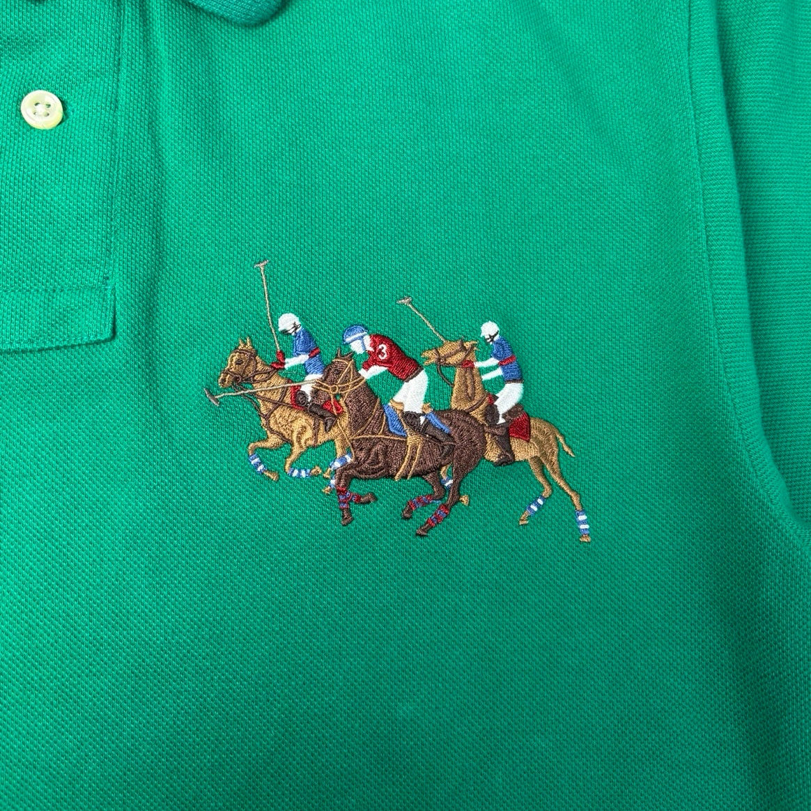 Vintage Polo Ralph Lauren Triple Pony Polo Shirt Green