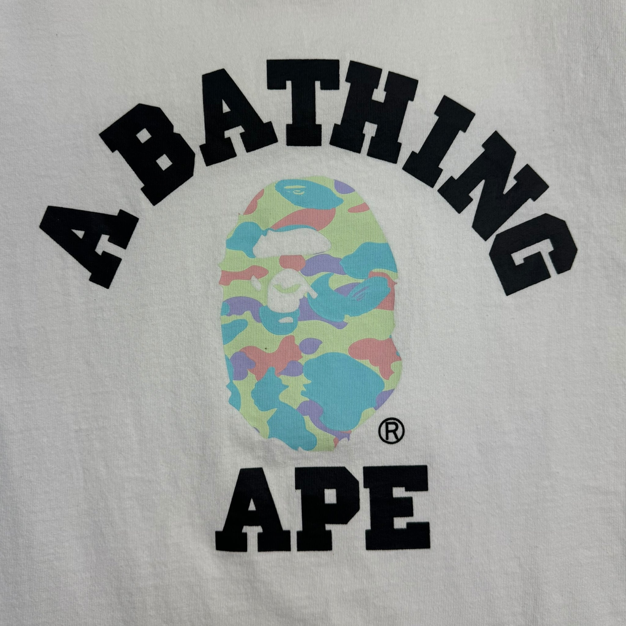 BAPE Women's Multi Camo College T-Shirt White