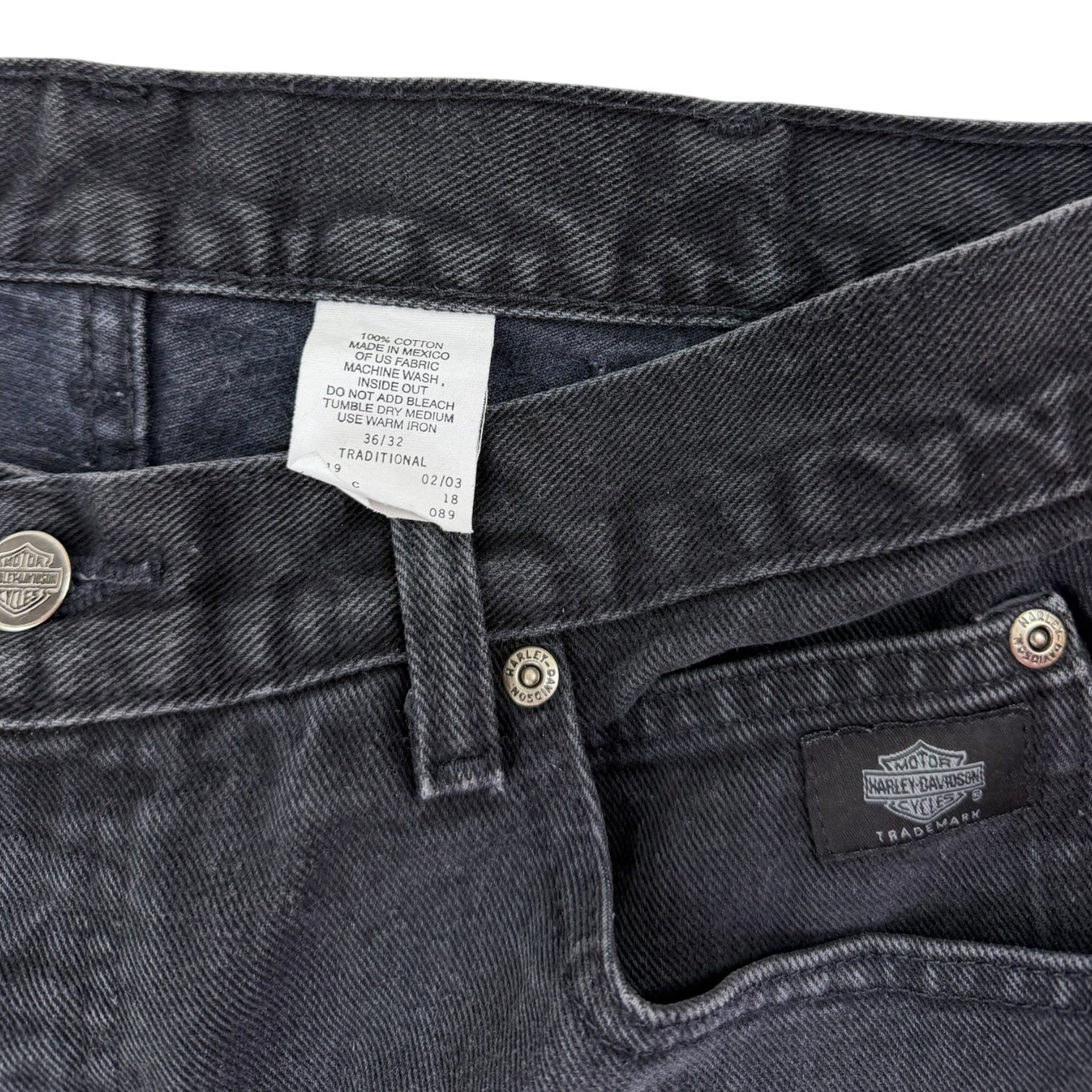 Vintage Harley Davidson Straight-Leg Jeans Black