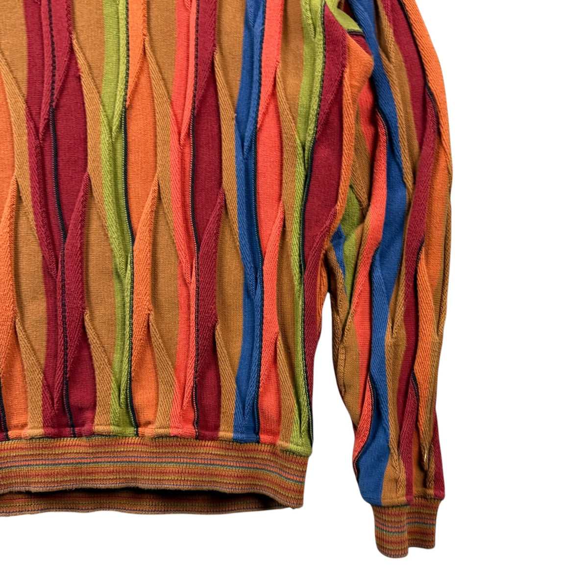 Vintage Coogi Style Texture Knit Sweater Multicolour