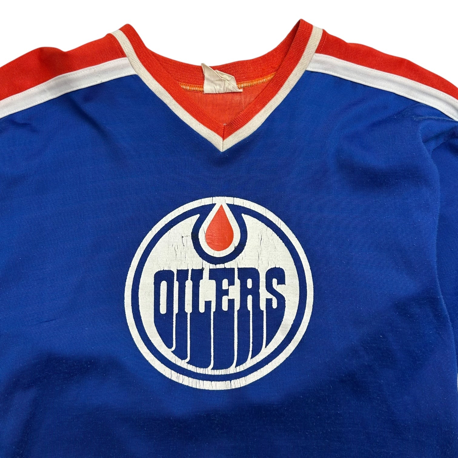 Vintage Edmonton Oilers Screen Print Home Jersey