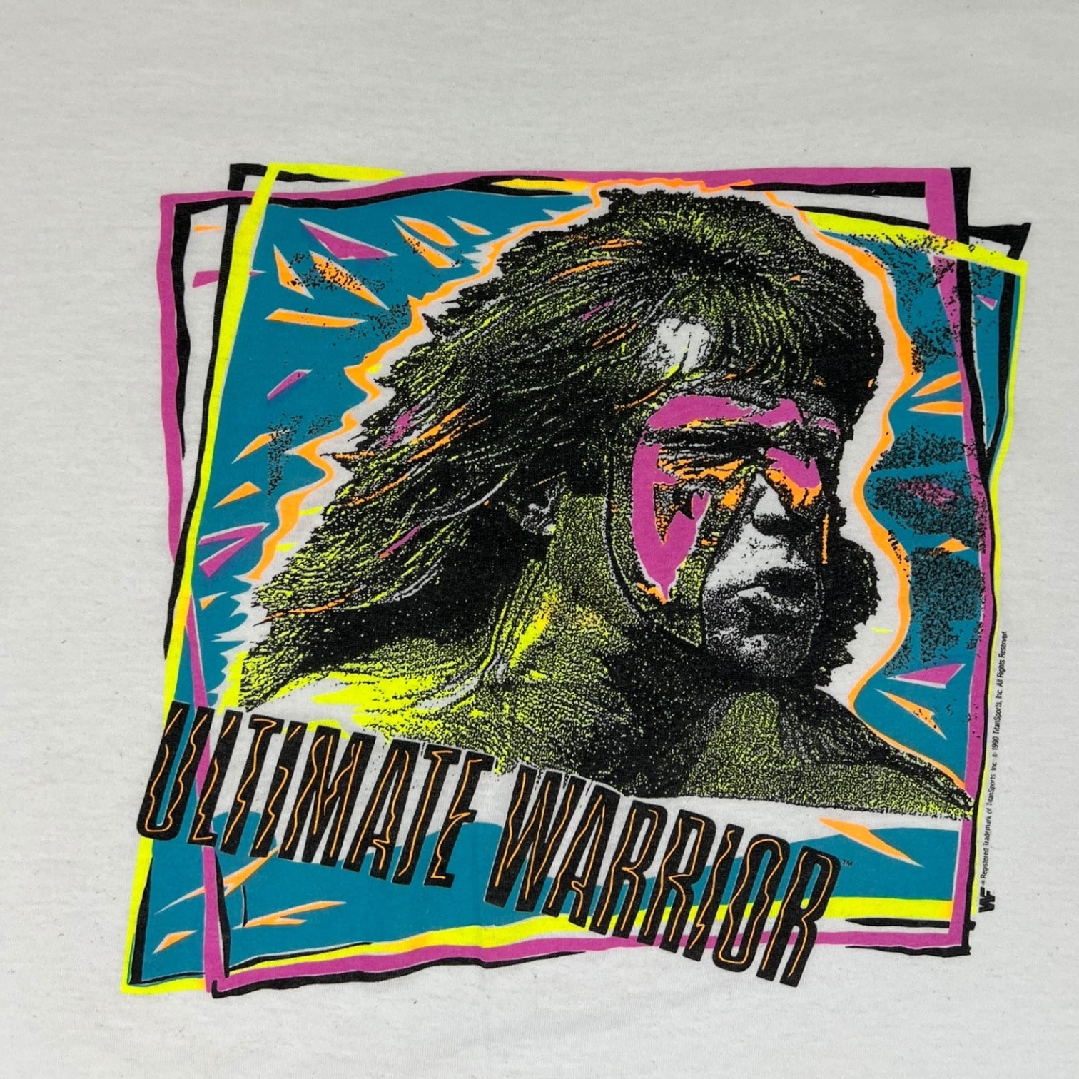 Vintage Ultimate Warrior 1990 WWF T-Shirt White