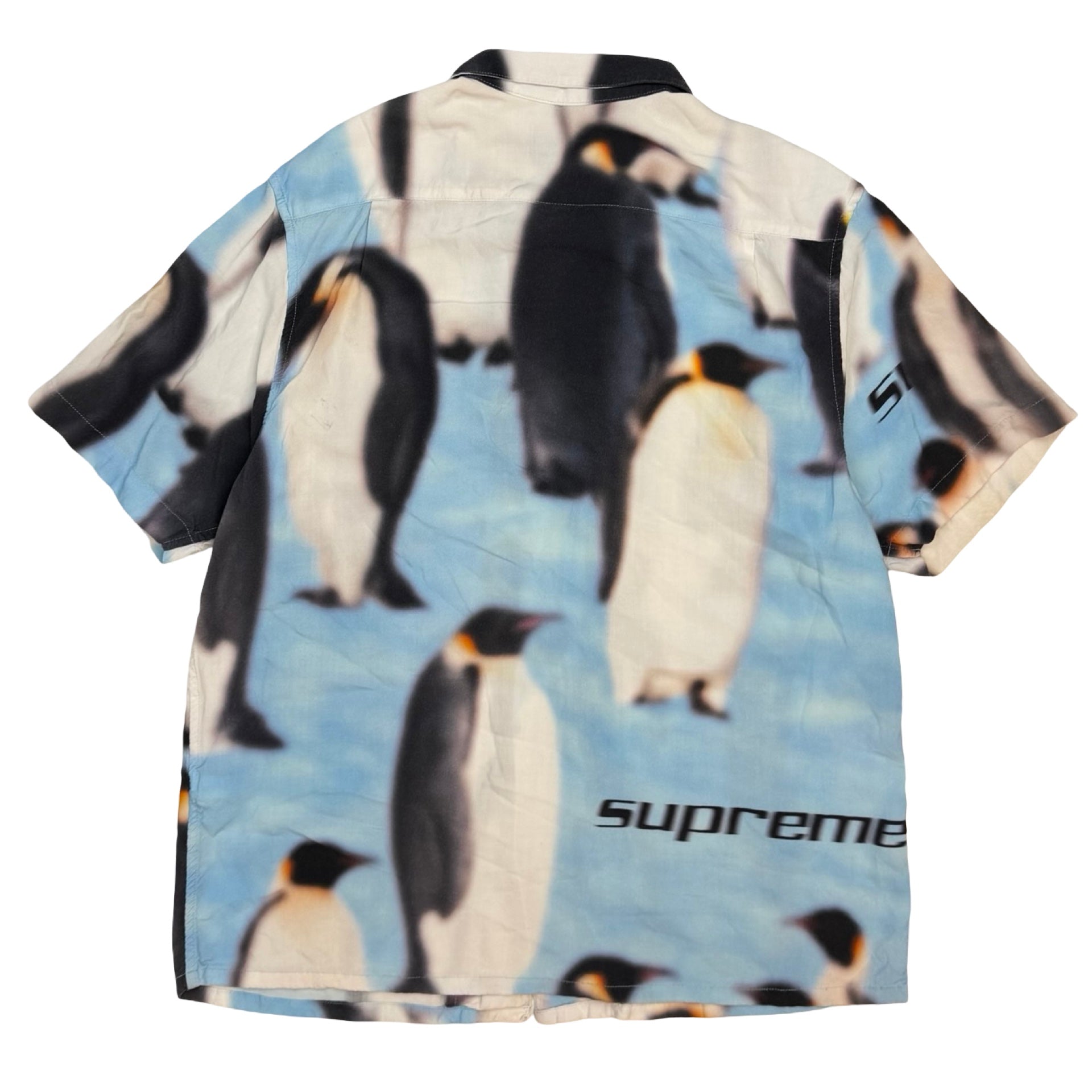 Supreme Penguins Rayon S/S Shirt Blue