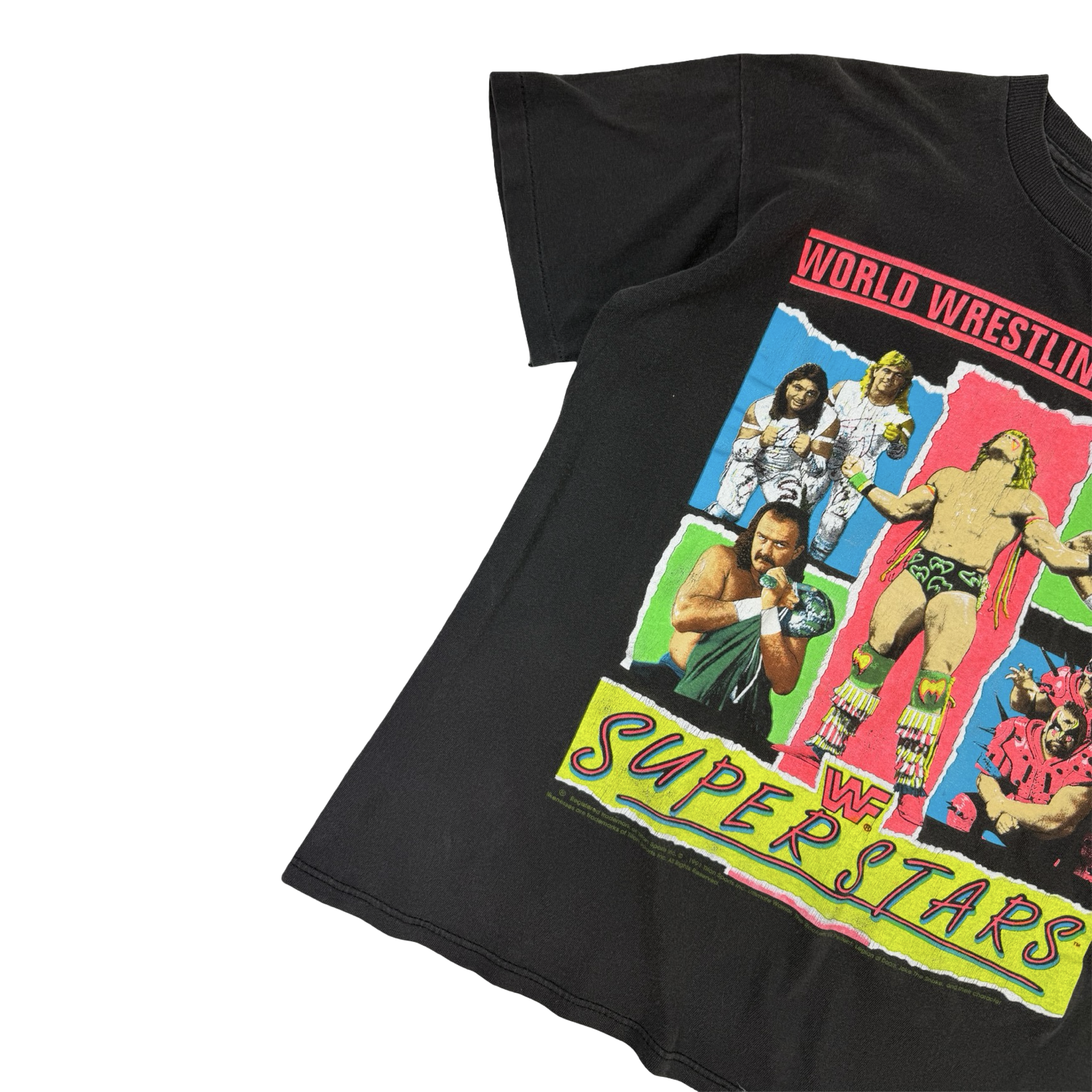 Vintage 1991 WWF Superstars Youth T-Shirt Black