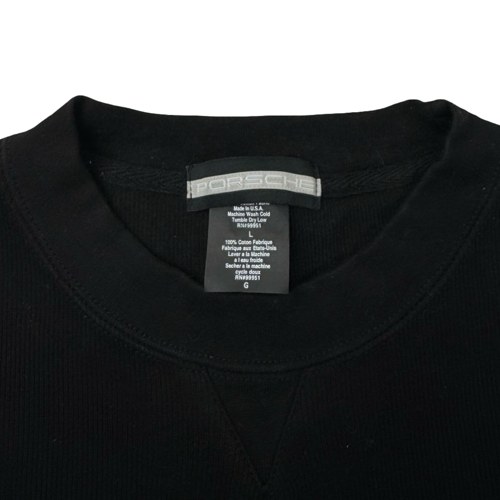 Vintage Porsche Pocket Logo Knit Crewneck Black