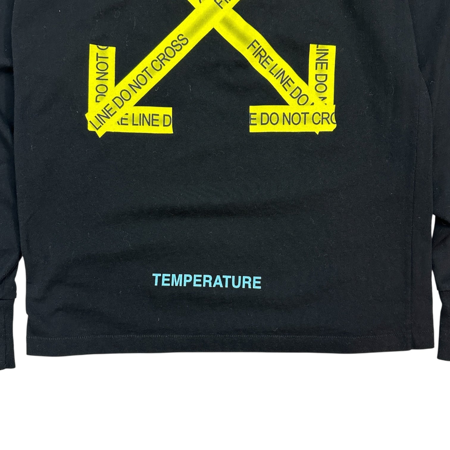 Off White Hazard Logo Long Sleeve Tee Black