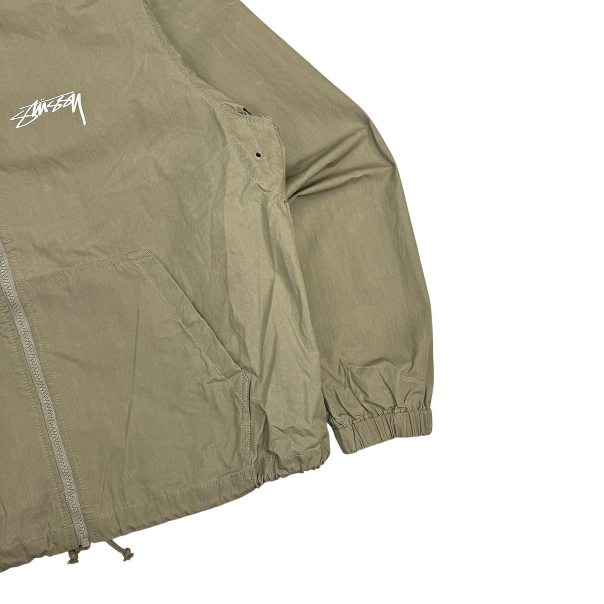 Stussy Waxed Cotton Beach Shell Jacket Green
