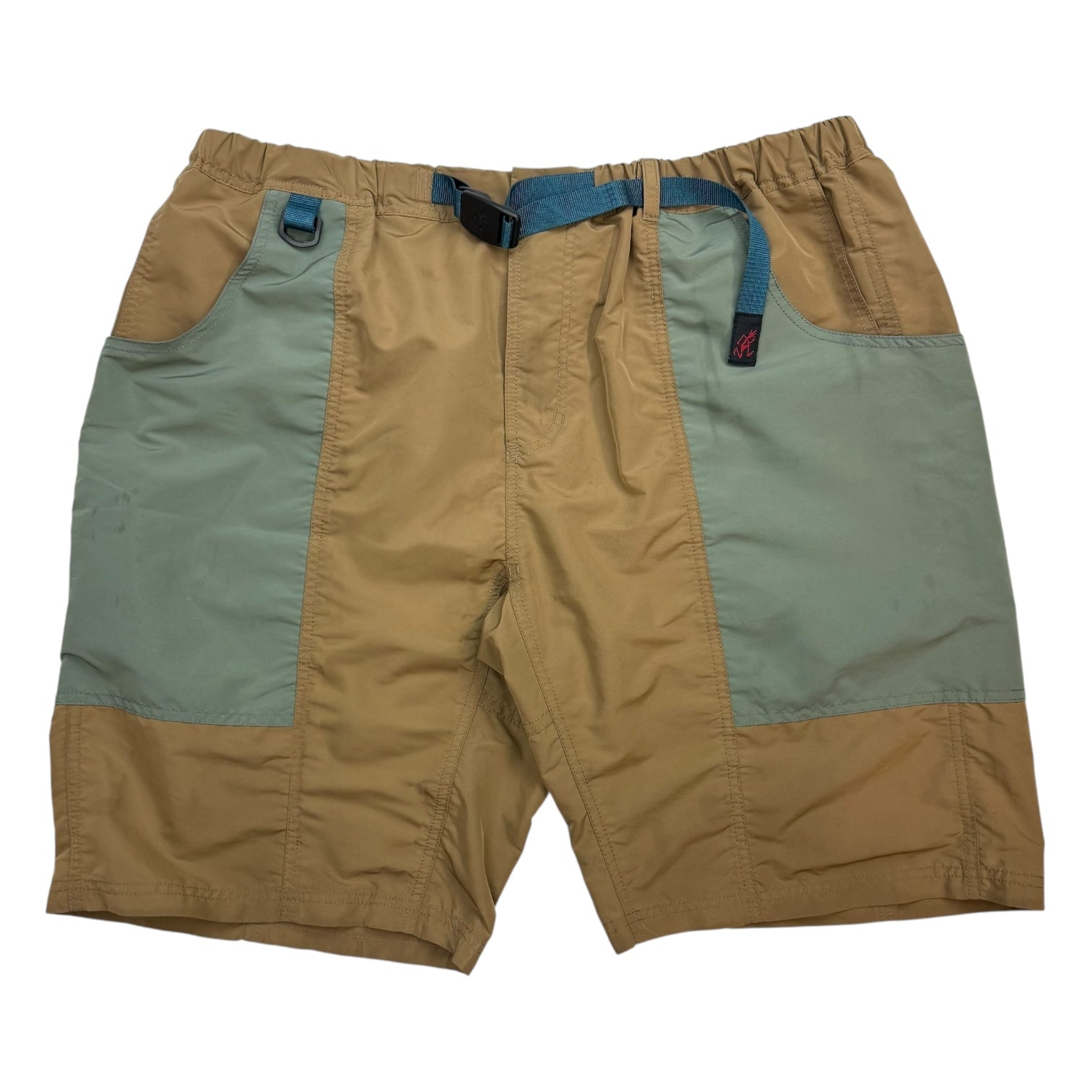 Gramicci Shell Gear Cargo Shorts Tan/Turqoise