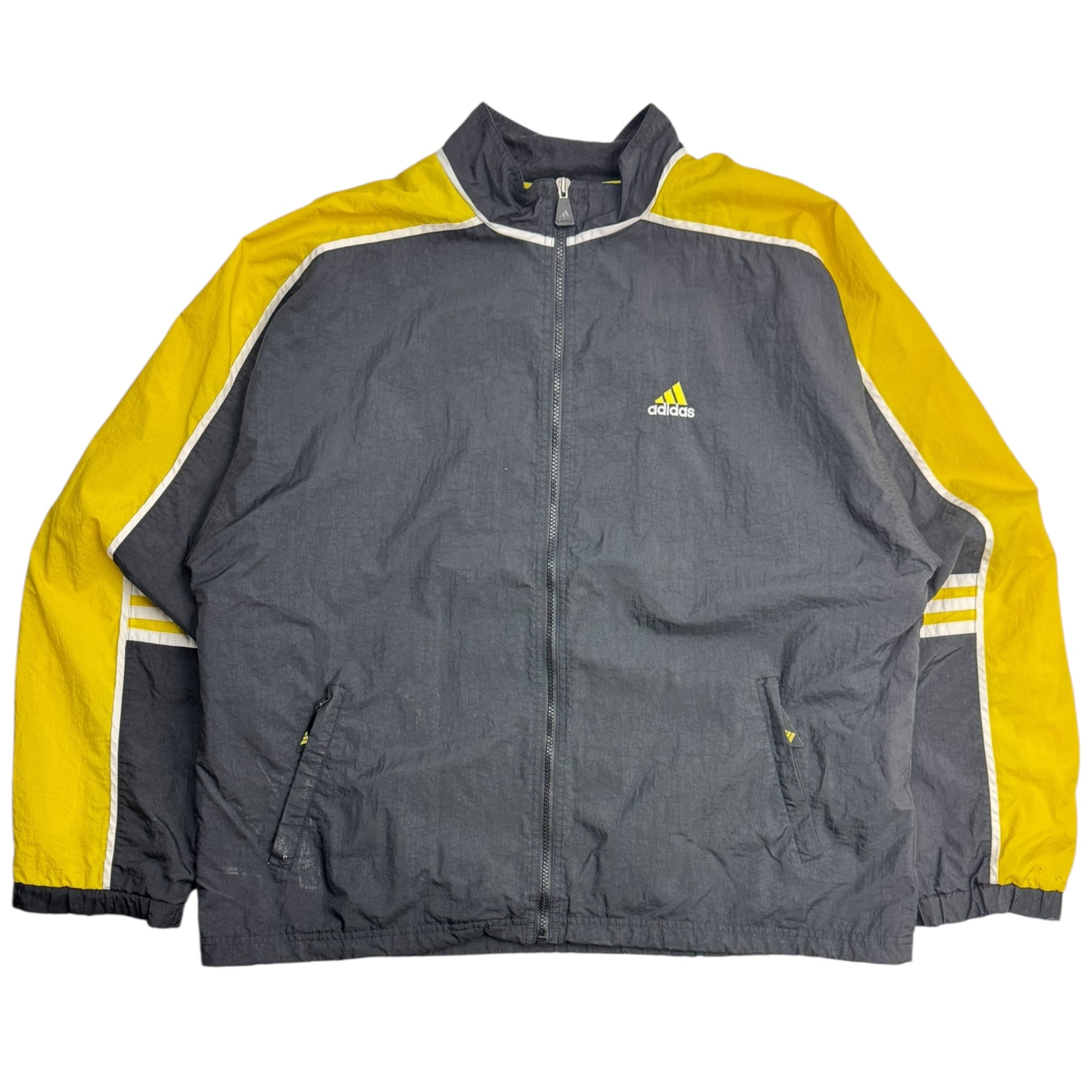 Vintage Adidas Vented Windbreaker Black/Yellow