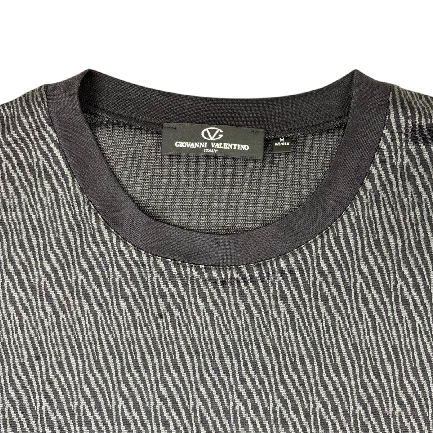 Giovanni Valentino Patterned Long Sleeve T-Shirt Grey
