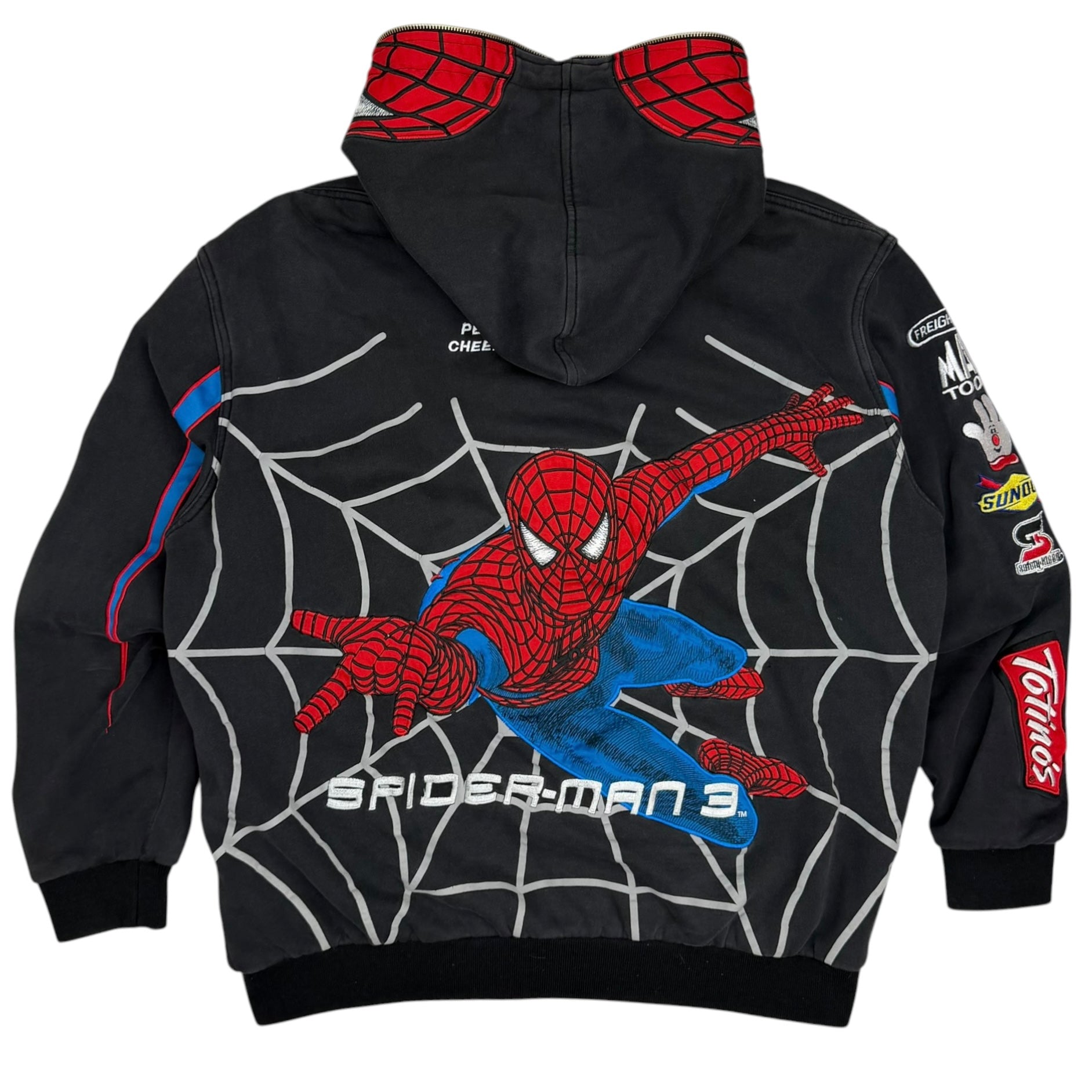 Vintage Spider-Man 3 Jeff Hamilton Full Zip NASCAR Racing Jacket Black