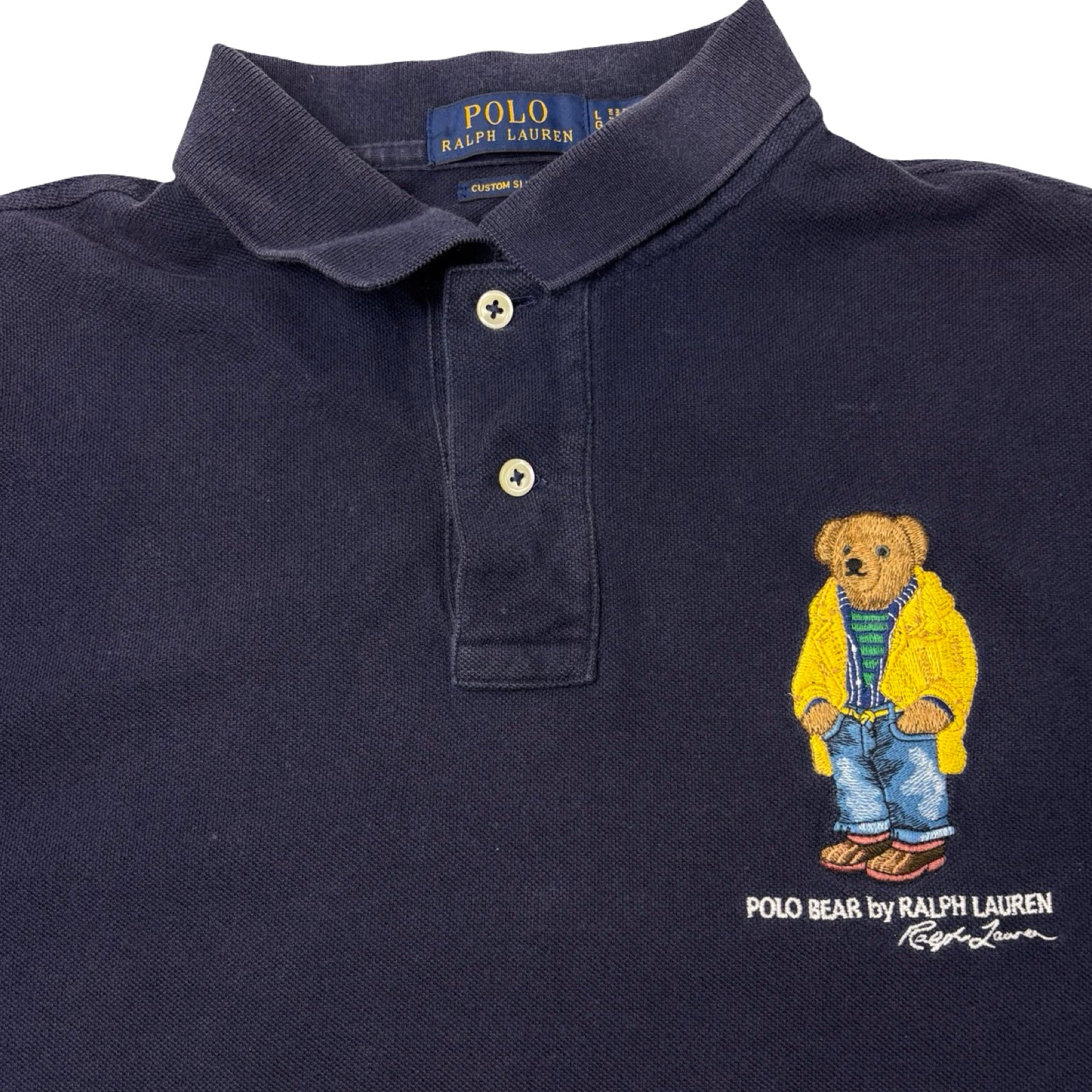 Vintage Polo Ralph Lauren Nonchalant Bear Polo Shirt Navy