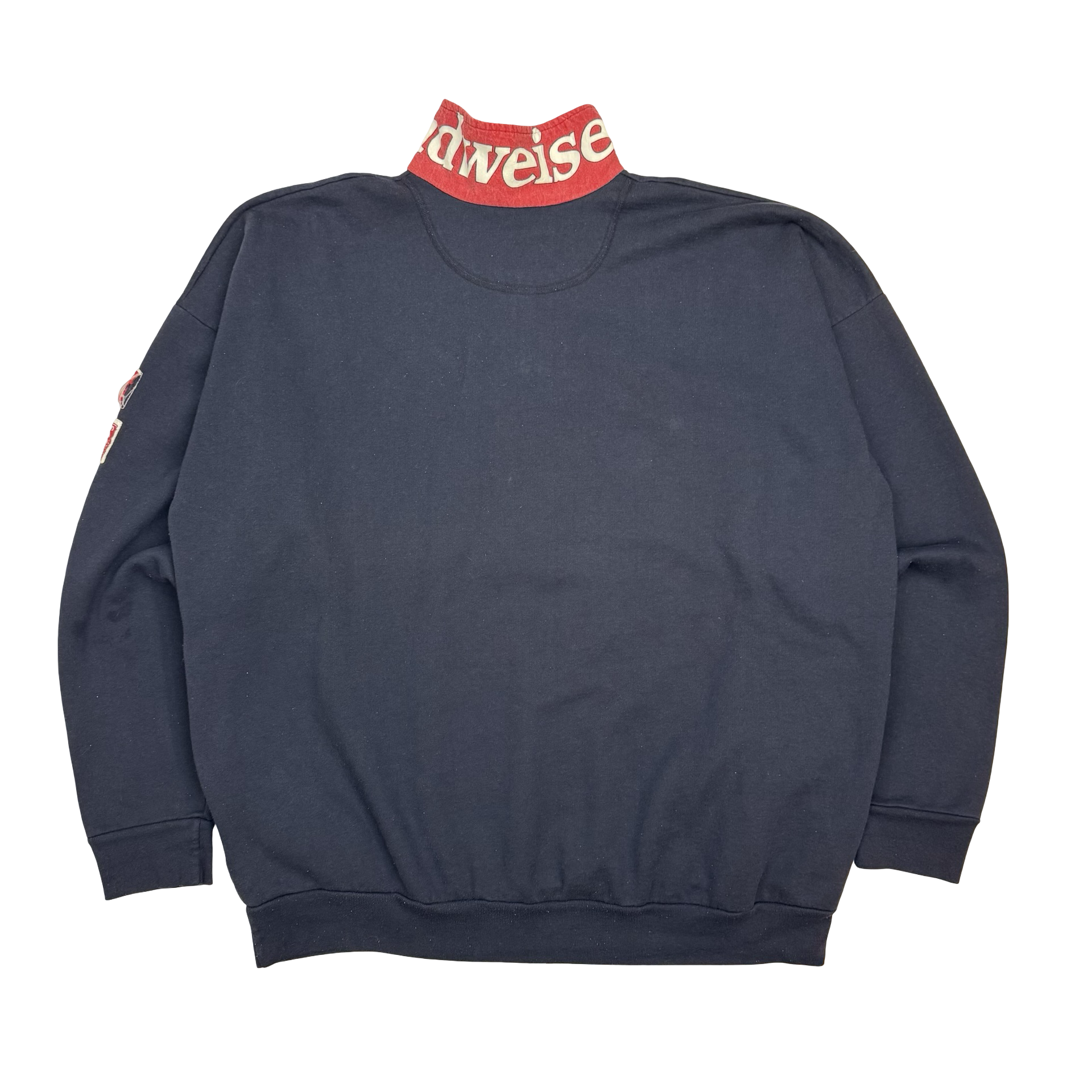 Vintage Budweiser ‘Bud’ Quarter Zip Sweater Navy Blue